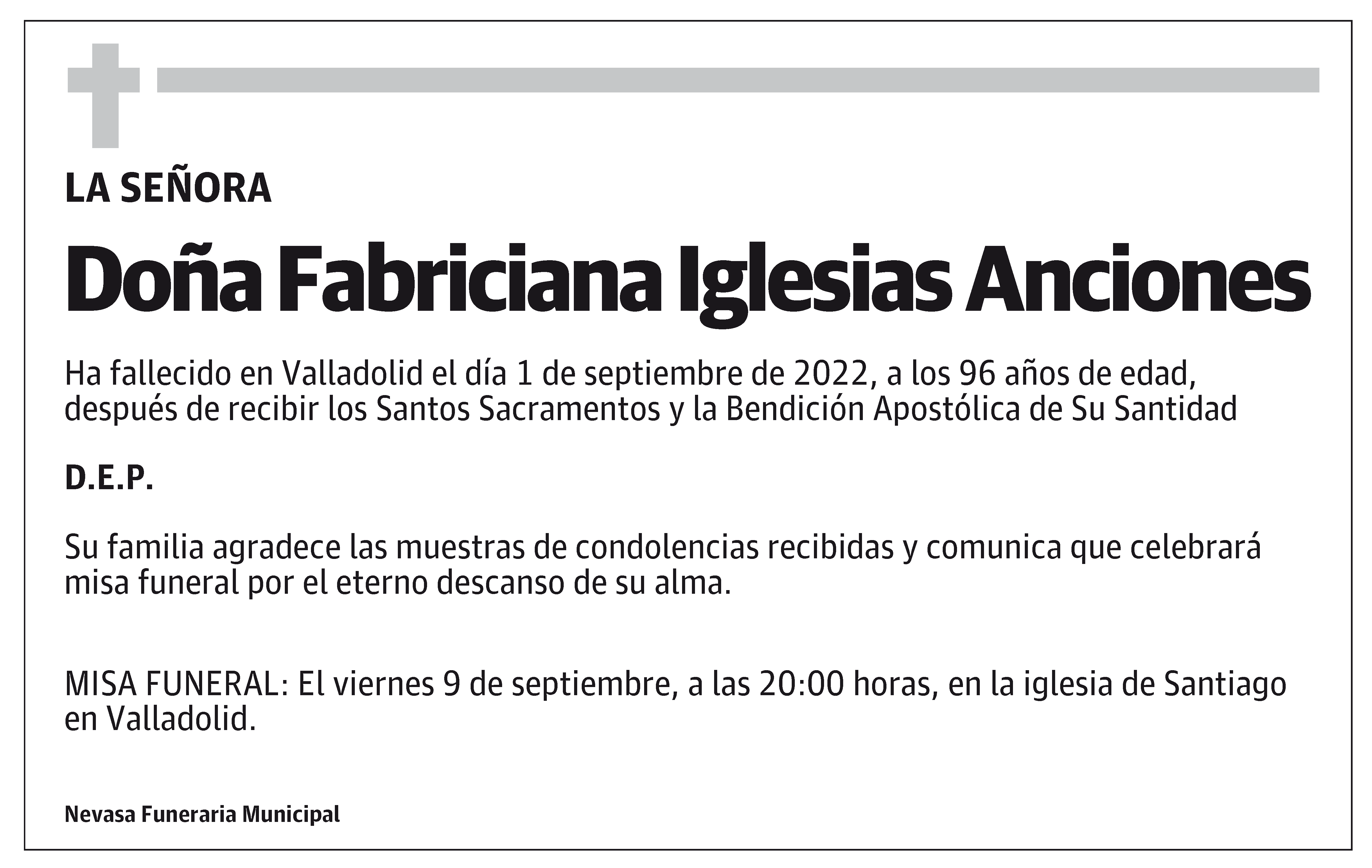 Fabriciana Iglesias Anciones