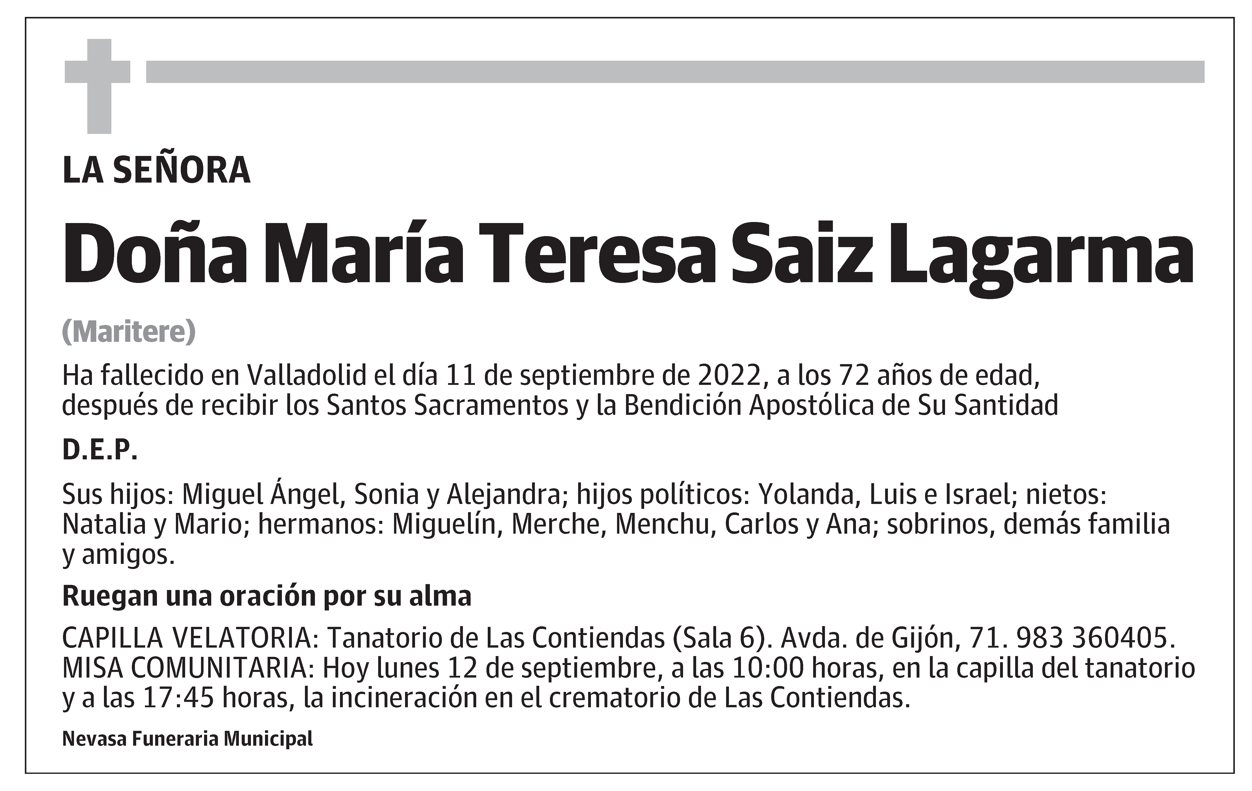 María Teresa Saiz Lagarma