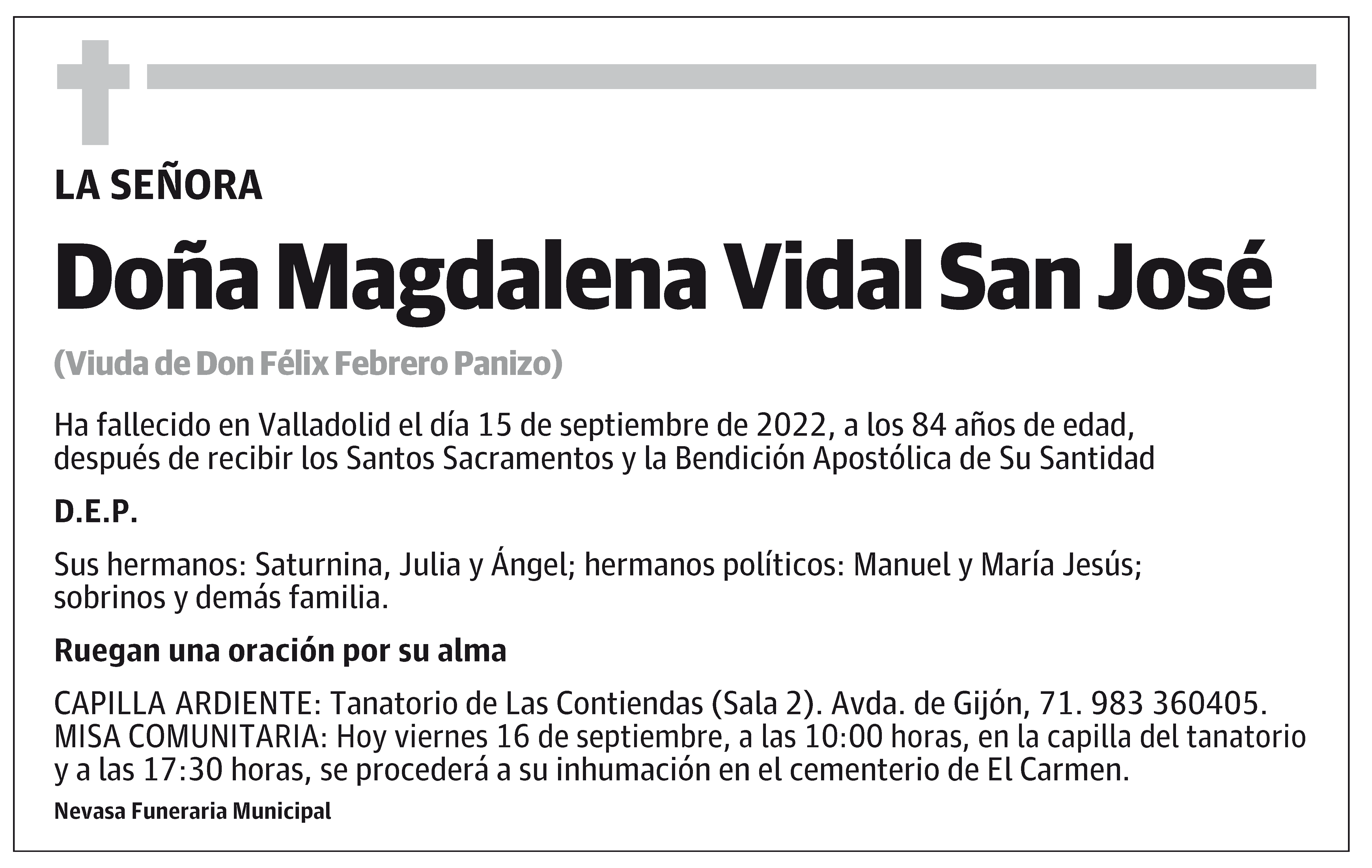 Magdalena Vidal San José