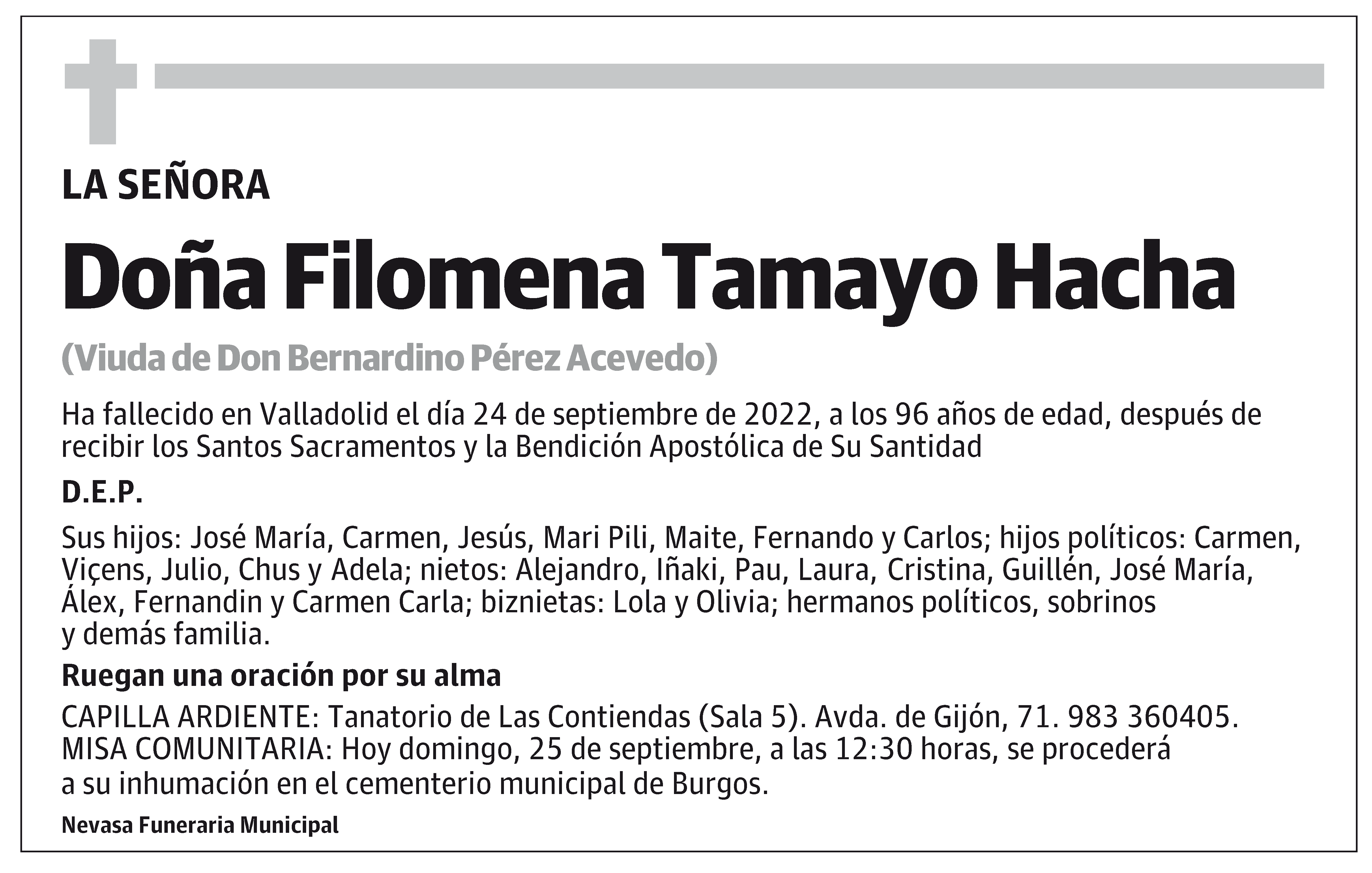 Filomena Tamayo Hacha