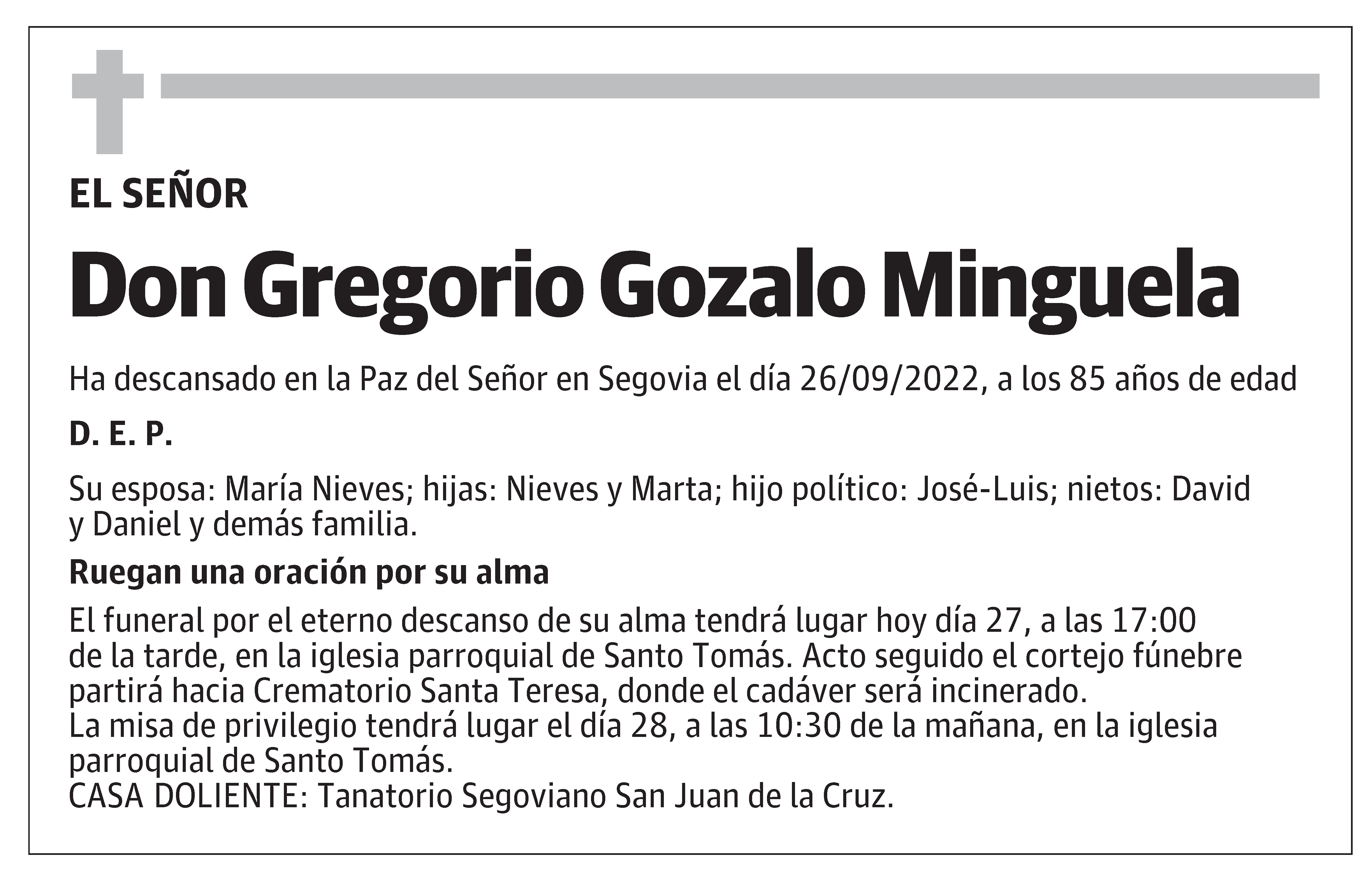 Gregorio Gozalo Minguela