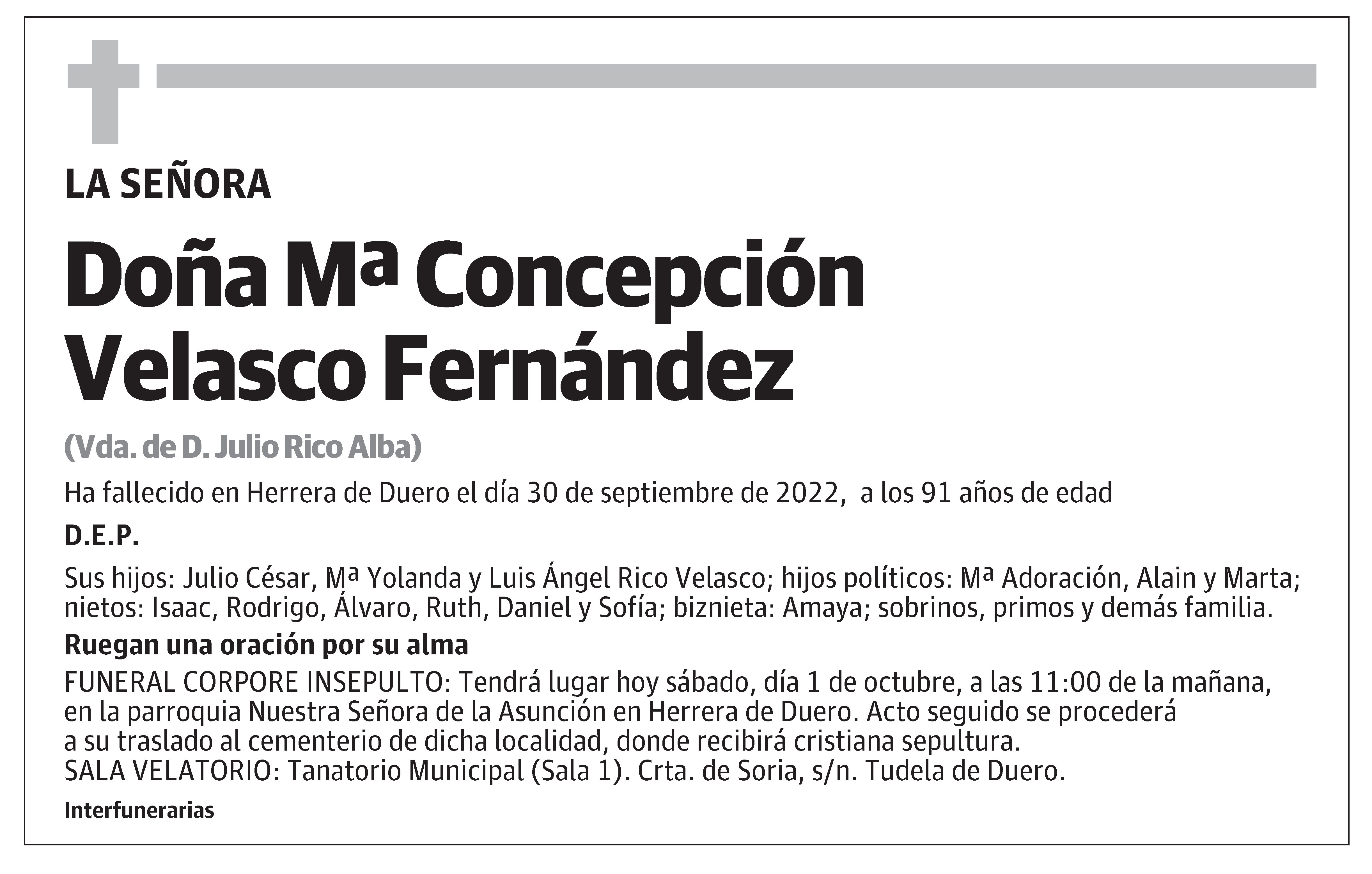 Mª Concepción Velasco Fernández