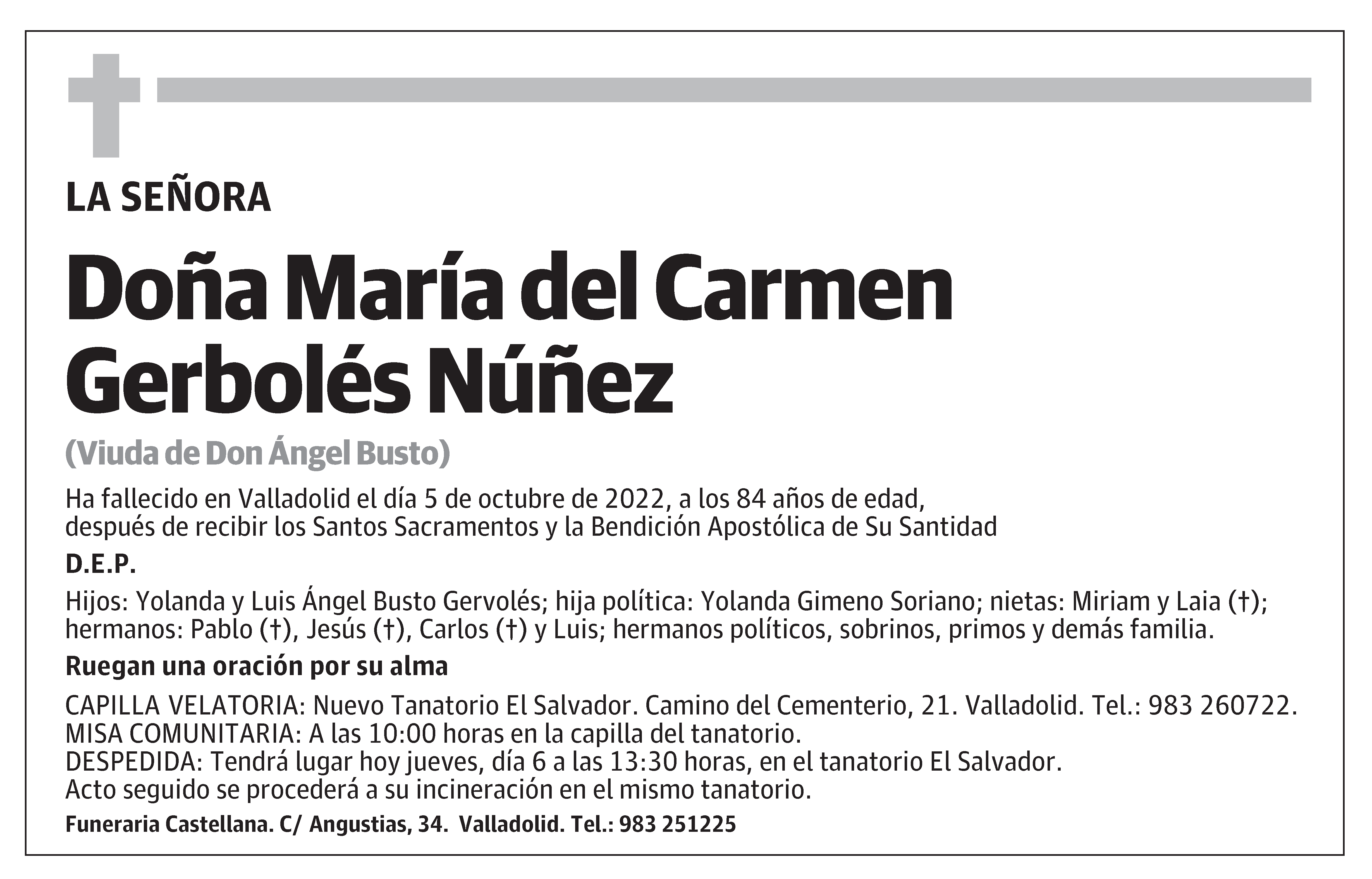 María del Carmen Gerbolés Núñez