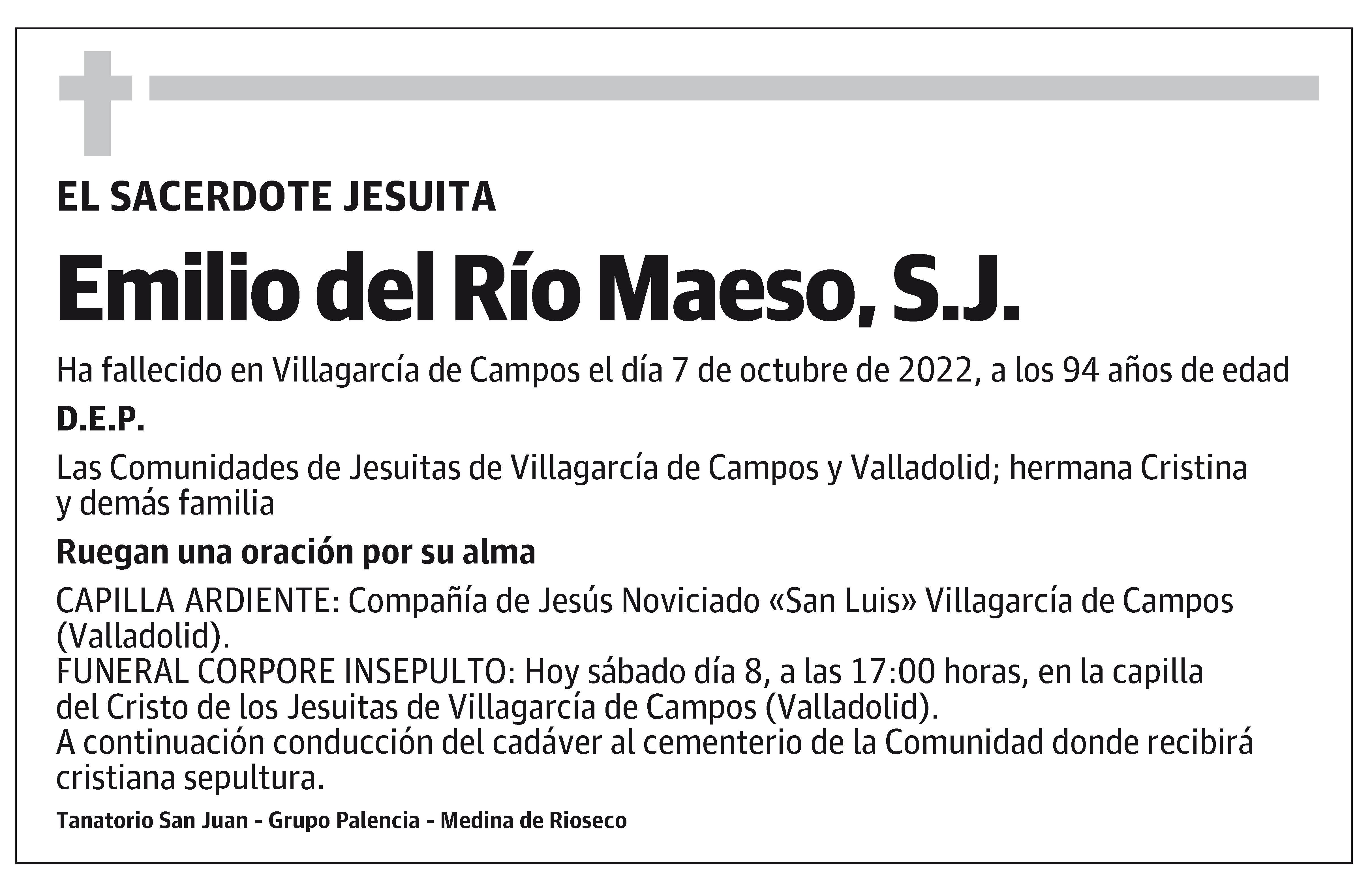 Emilio del Río Maeso, S.J.