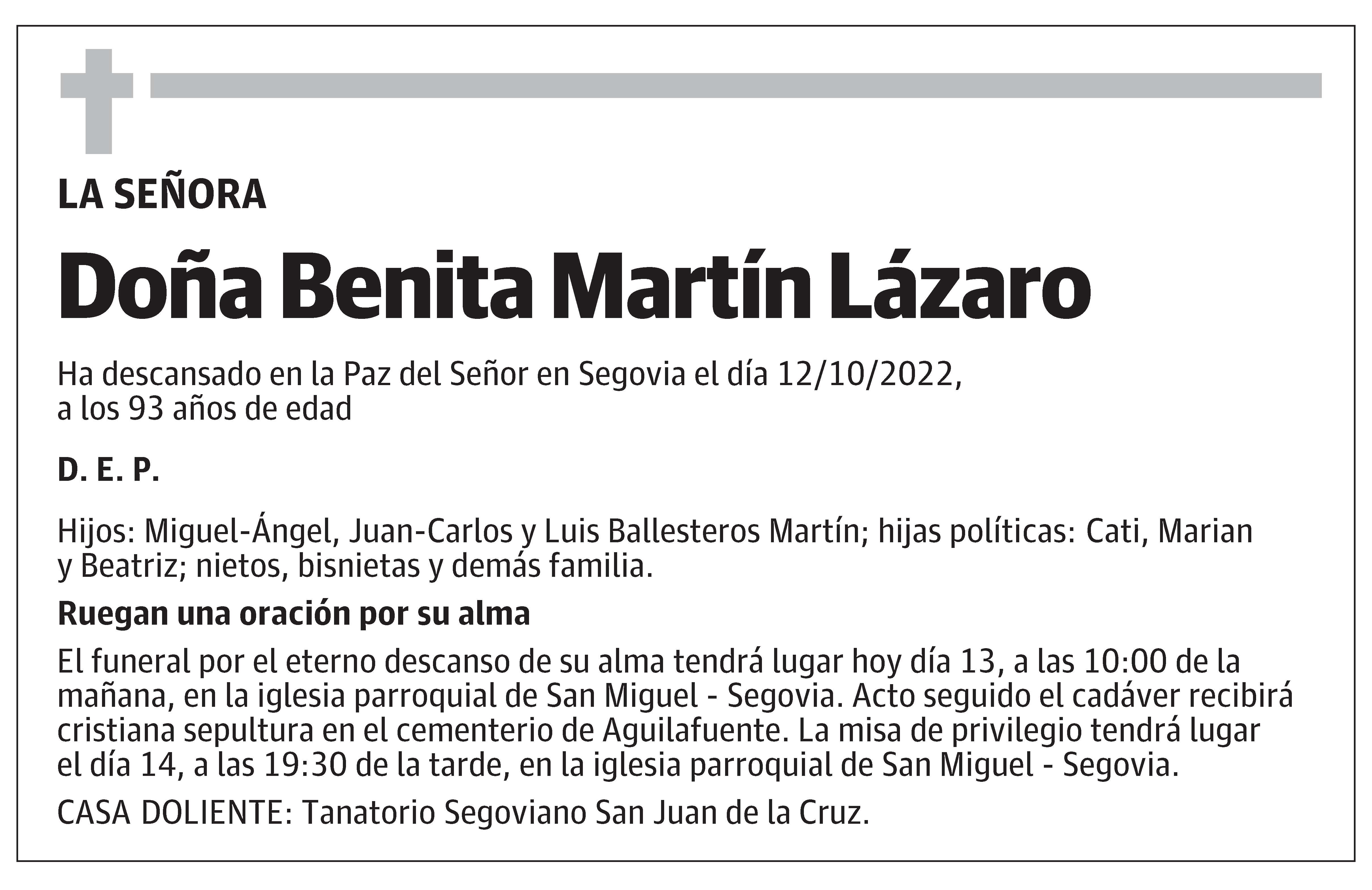 Benita Martín Lázaro