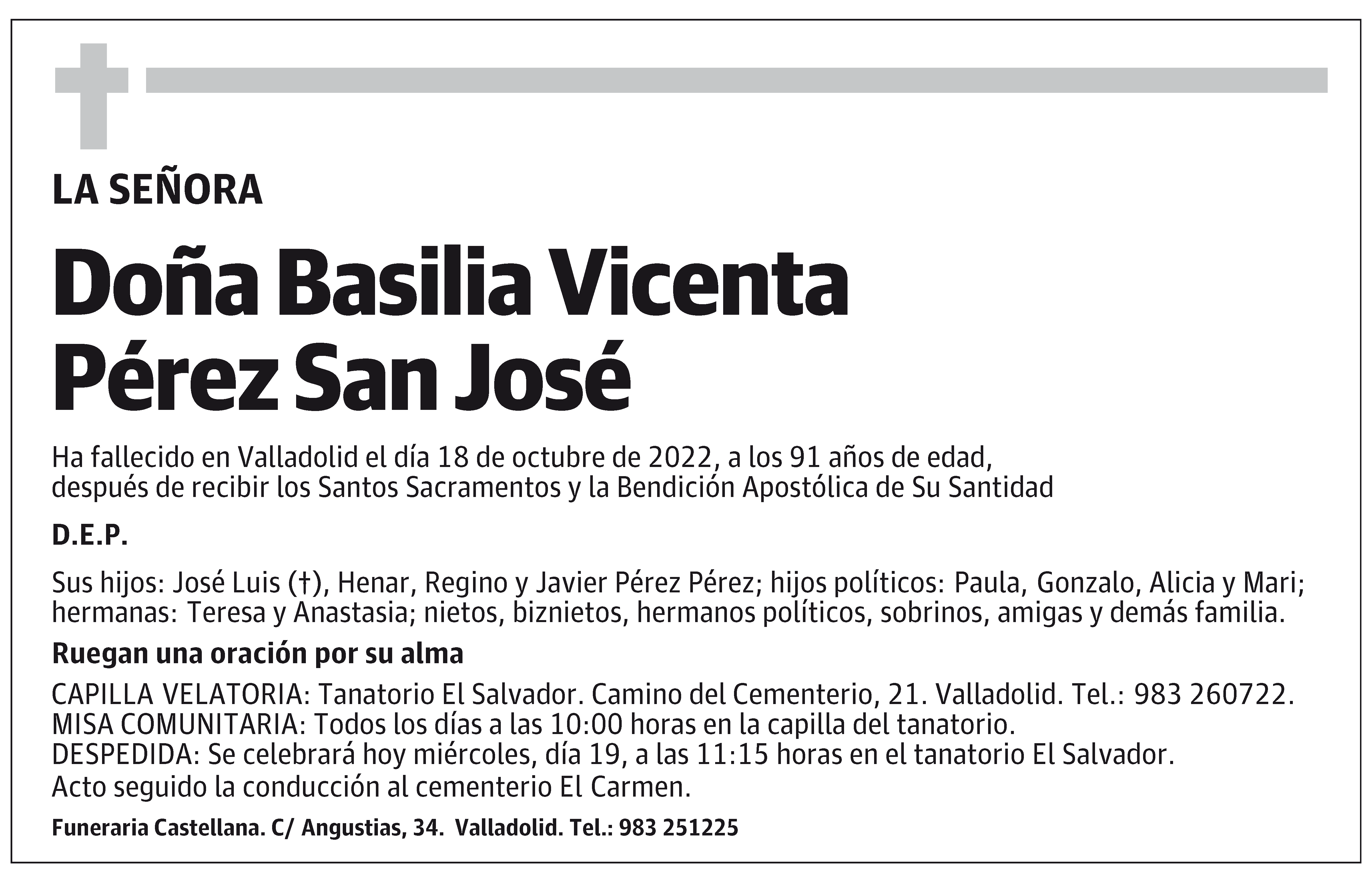 Basilia Vicenta Pérez San José