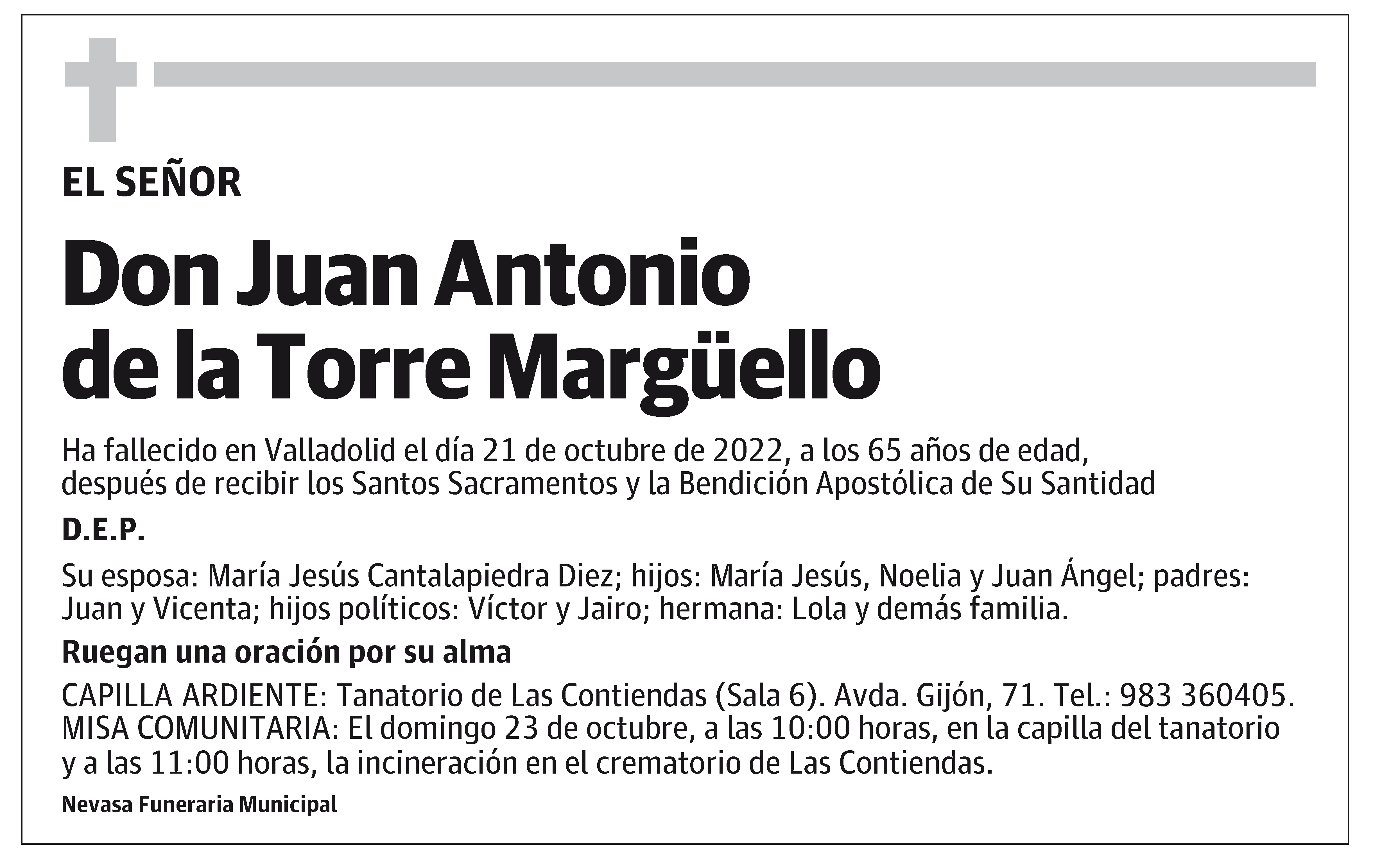 Juan Antonio de la Torre Margüello