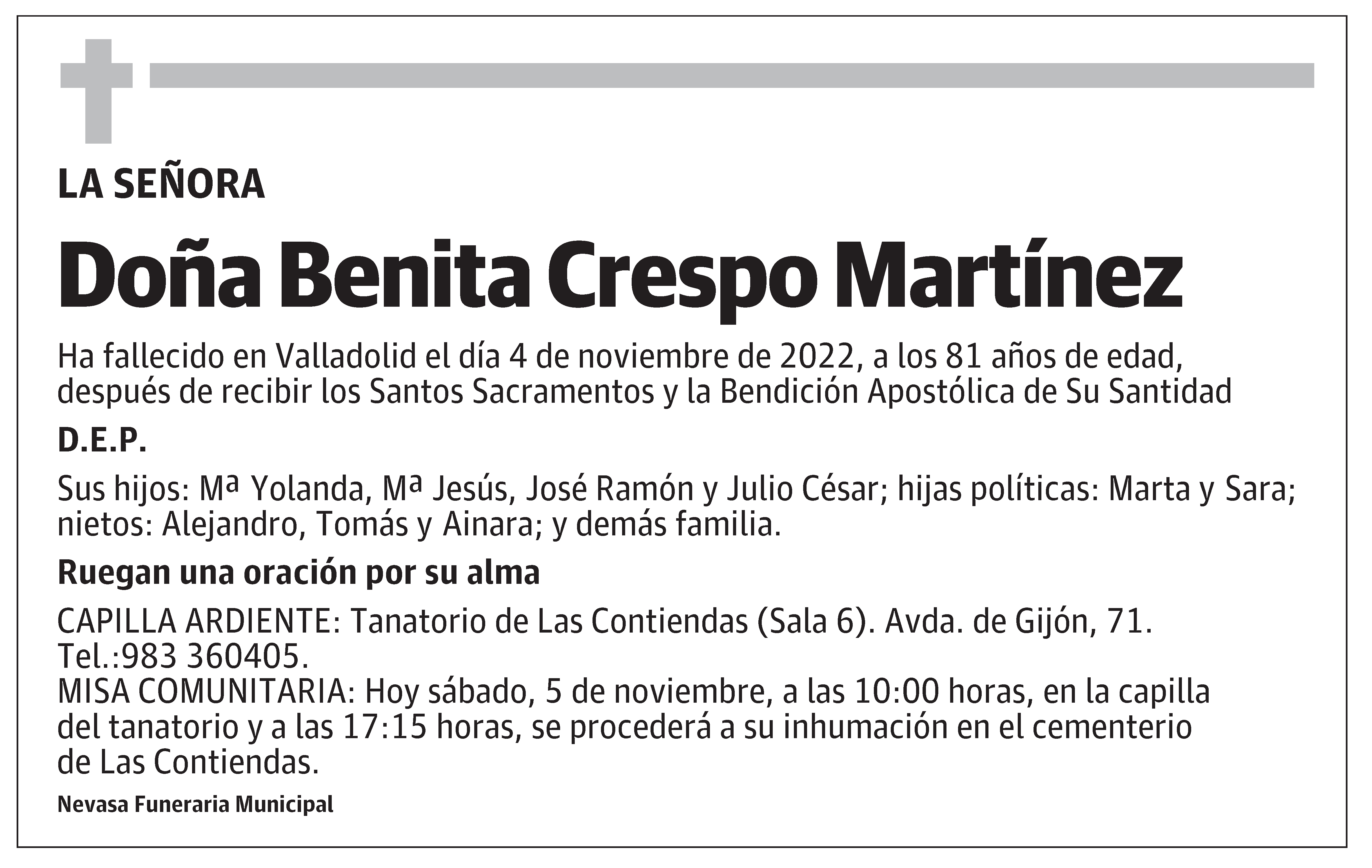 Benita Crespo Martínez
