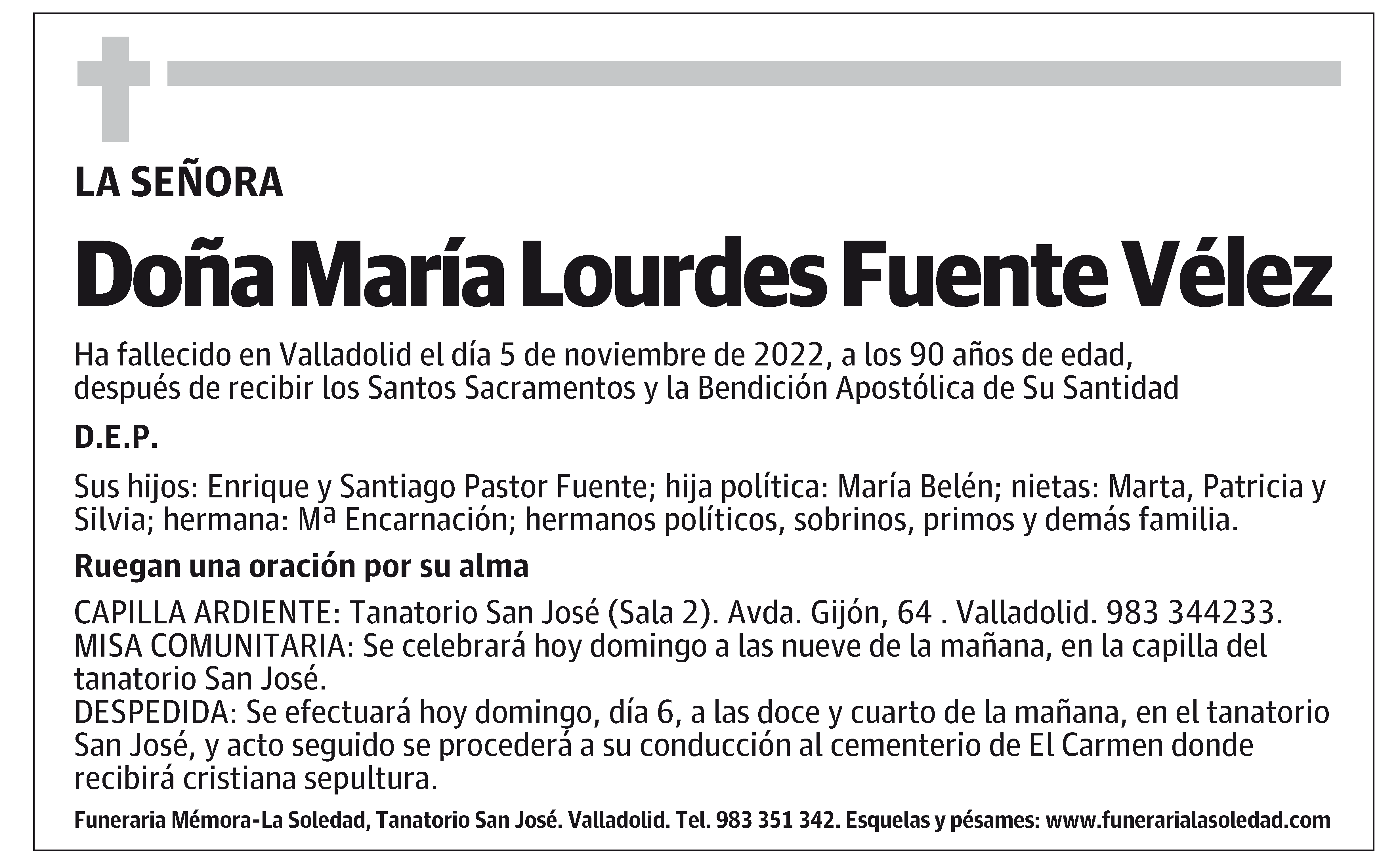 María Lourdes Fuente Vélez