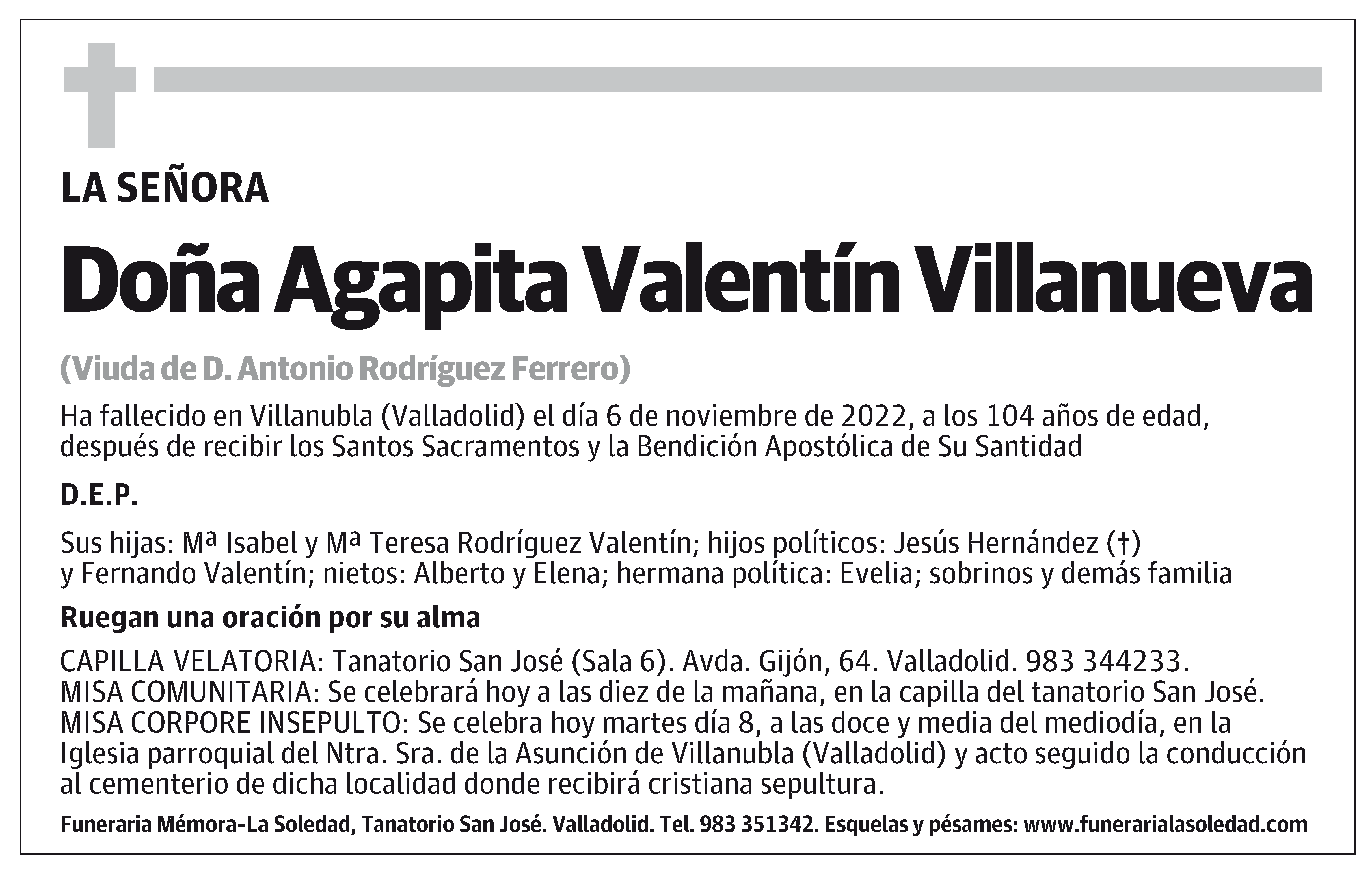 Agapita Valentín Villanueva