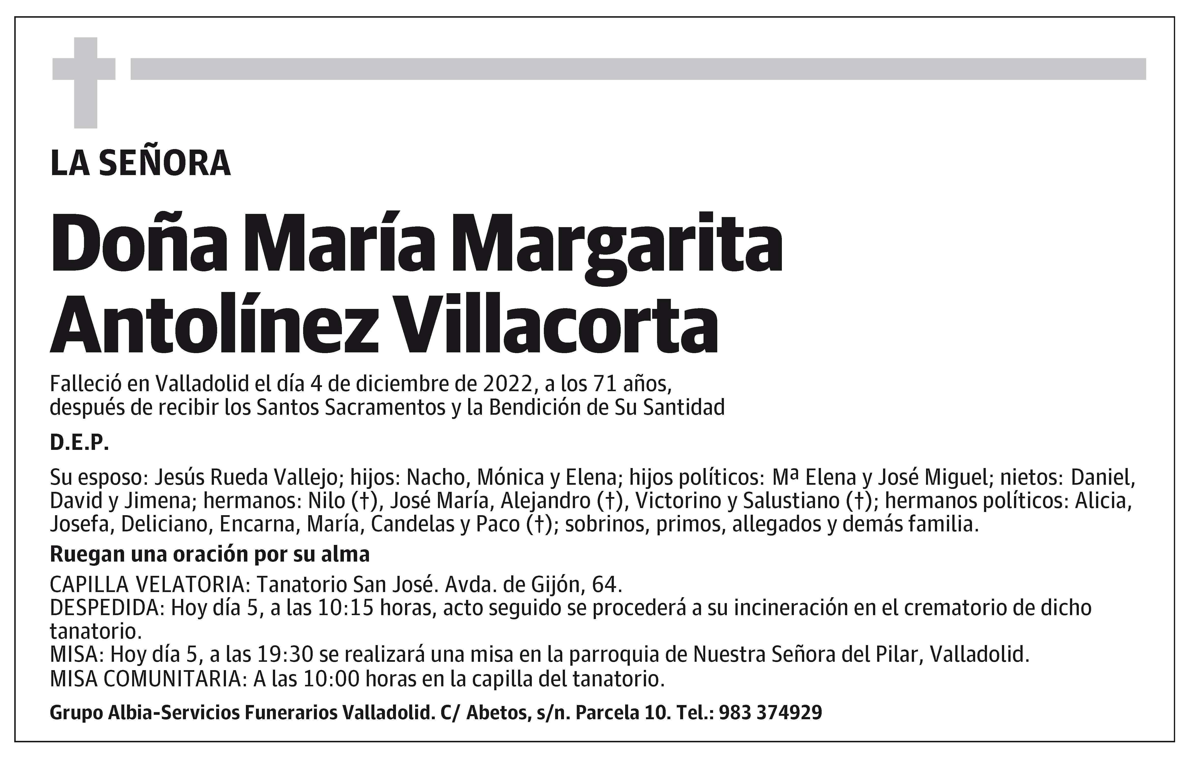 María Margarita Antolínez Villacorta