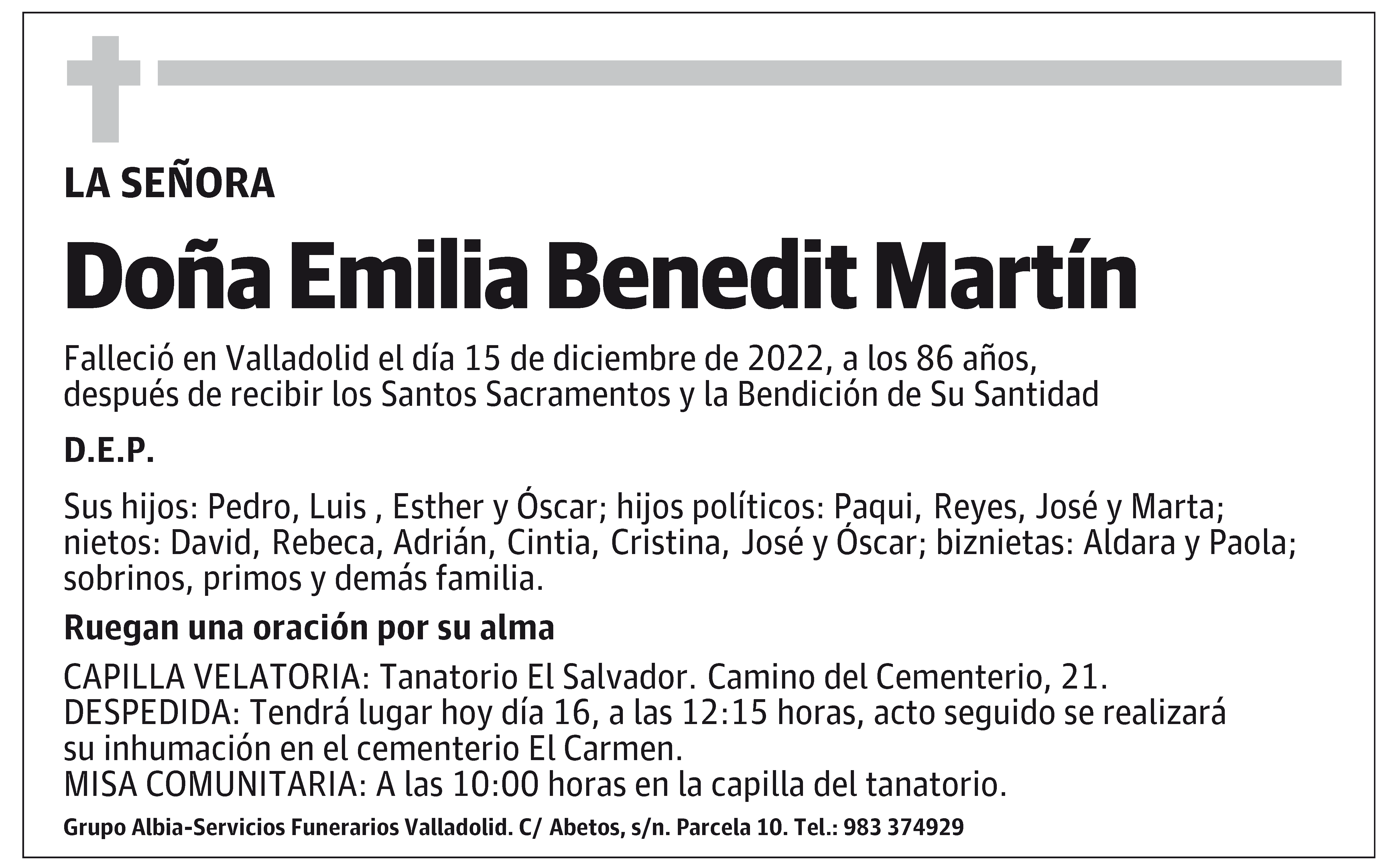 Emilia Benedit Martín