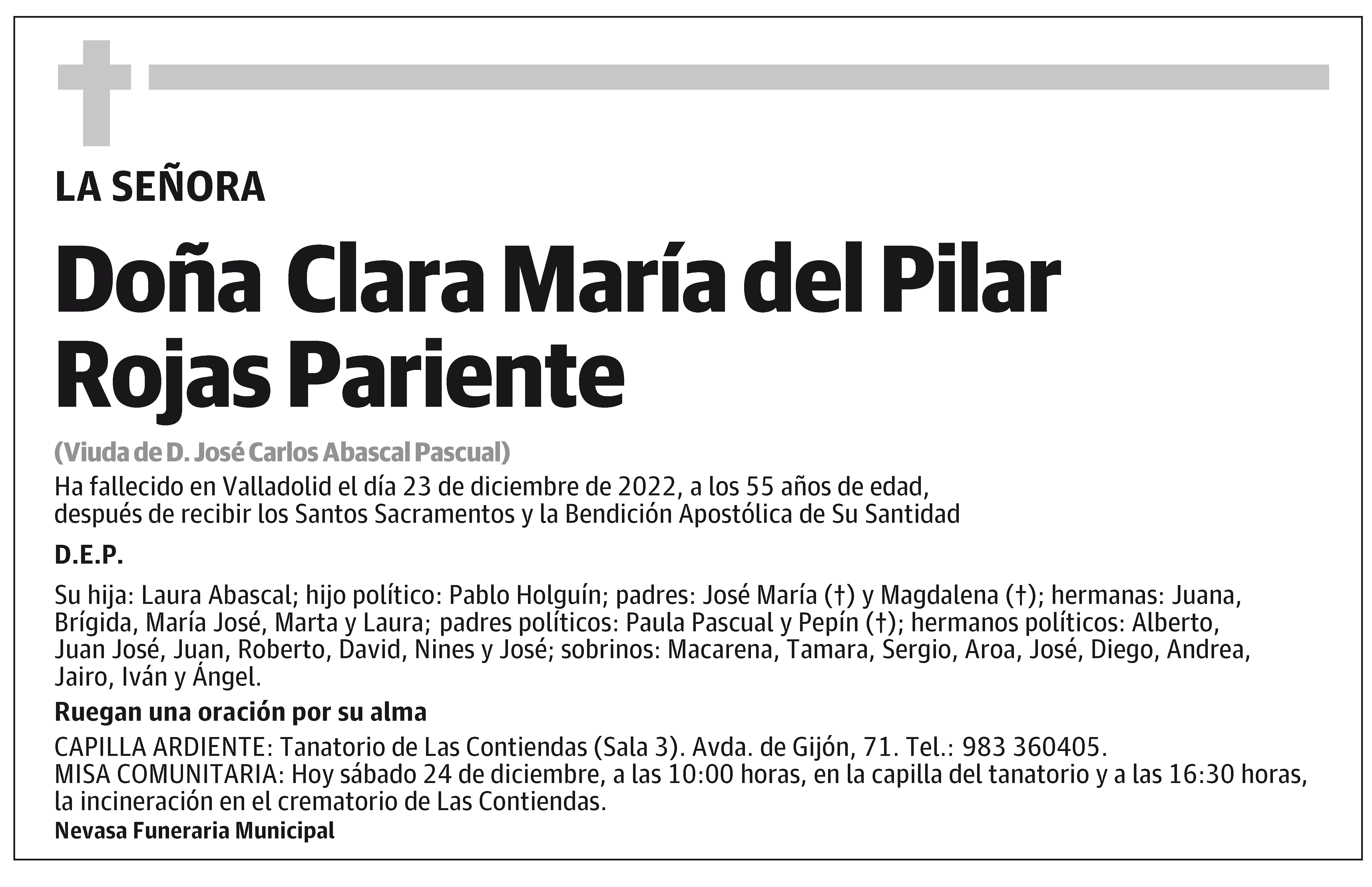 Clara María del Pilar Rojas Pariente