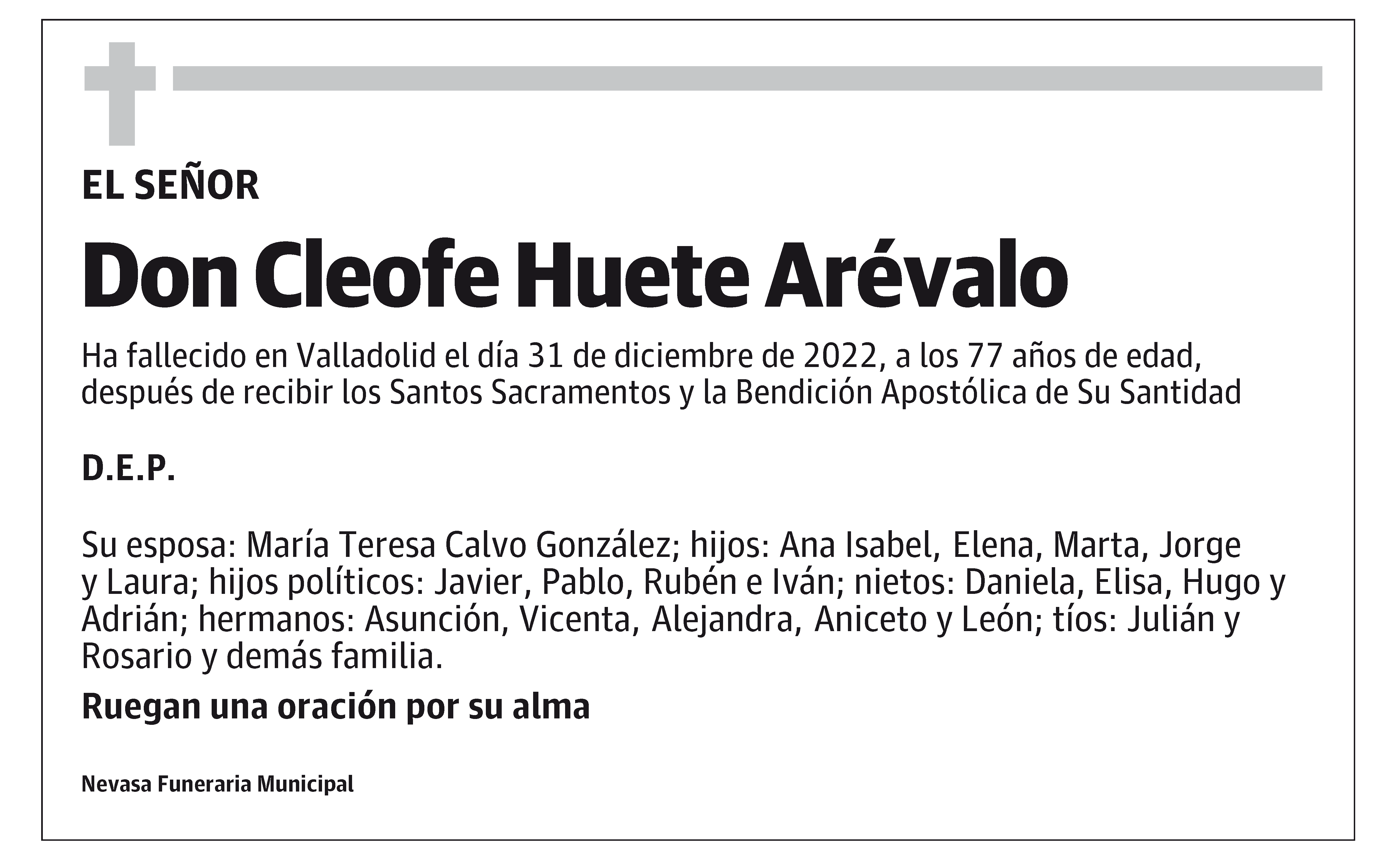 Cleofe Huete Arévalo