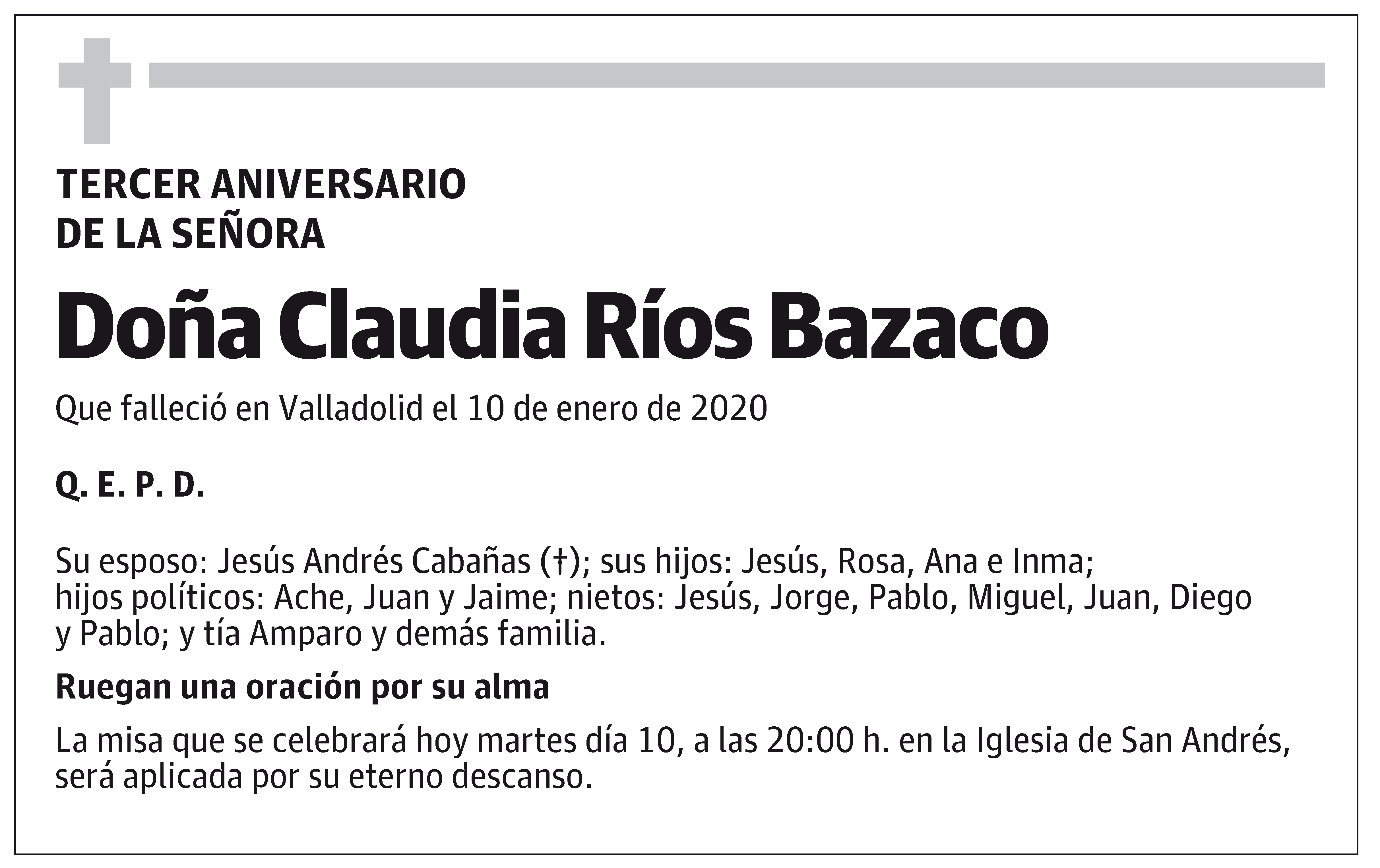 Doña Claudia Rios Bazaco