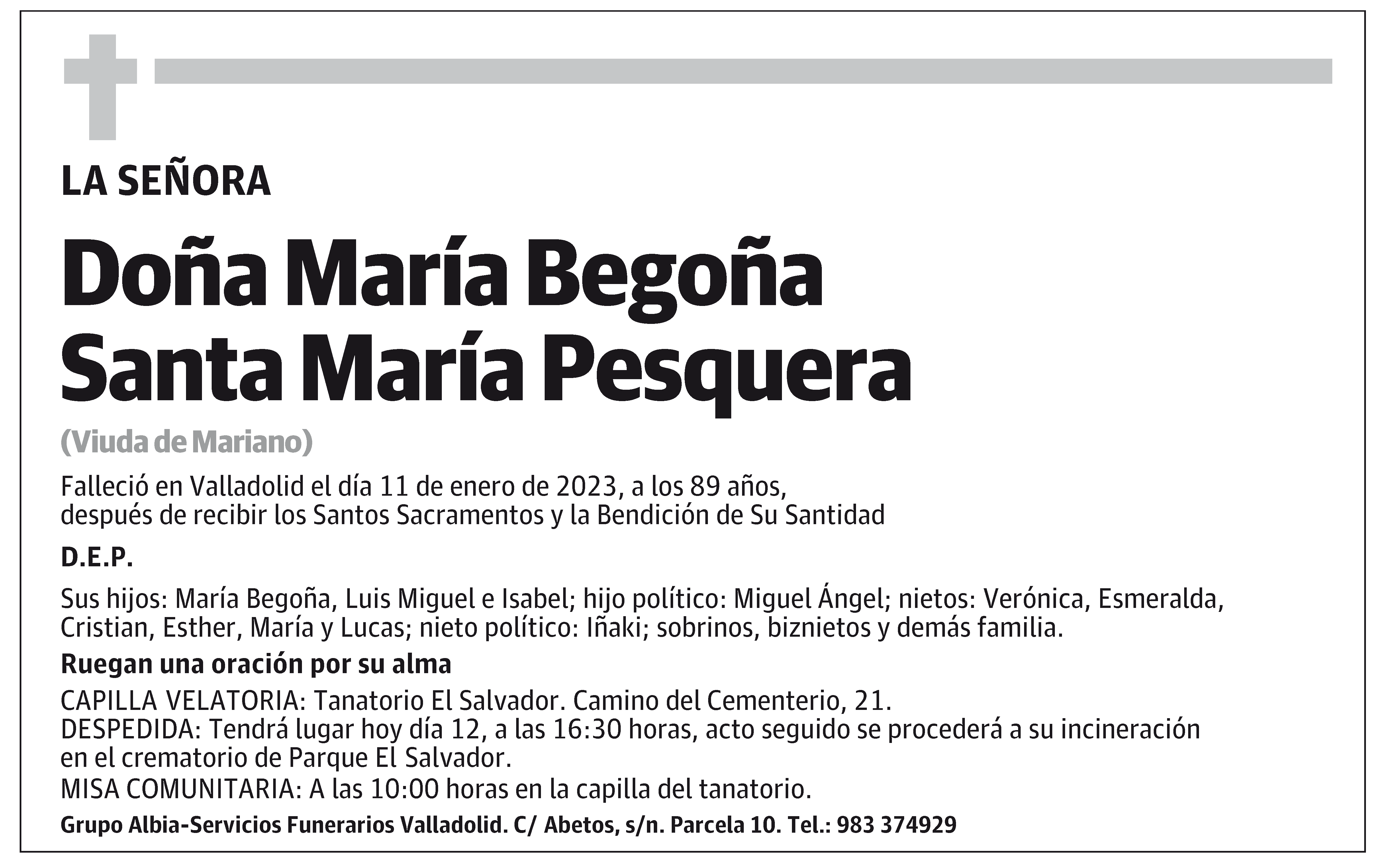 María Begoña Santa María Pesquera