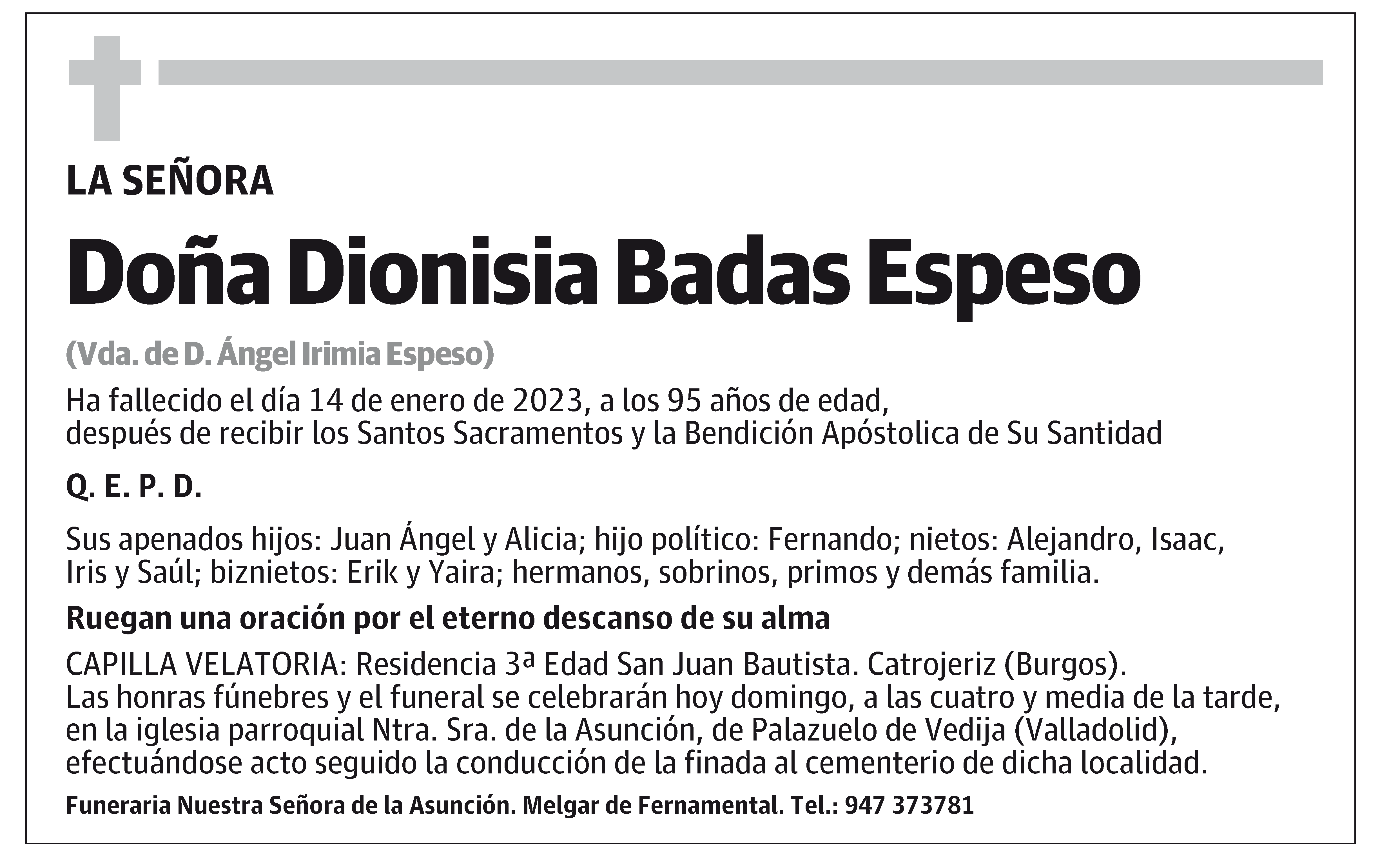 Dionisia Badas Espeso