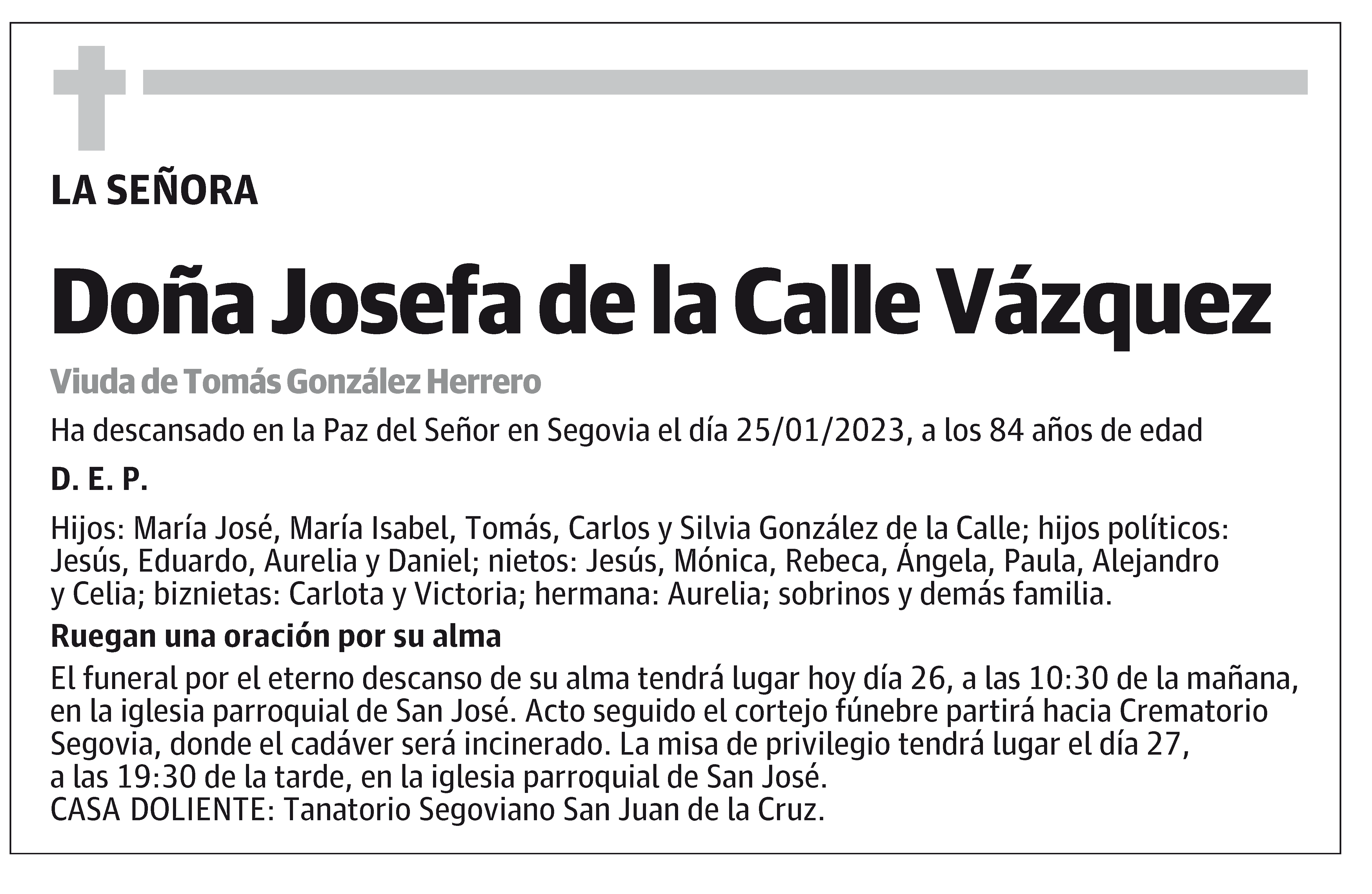 Josefa de la Calle Vázquez