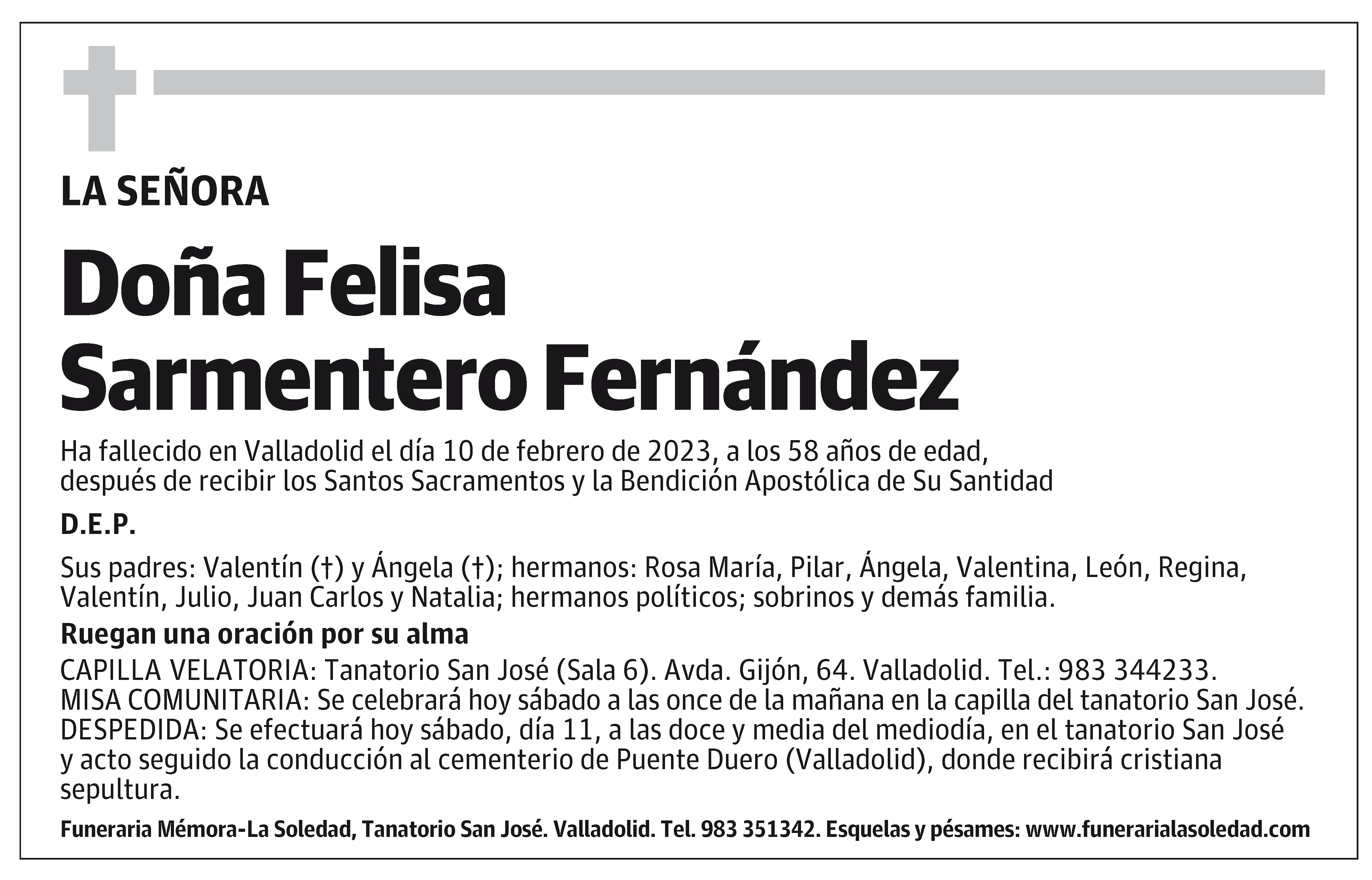 Felisa Sarmentero Fernández