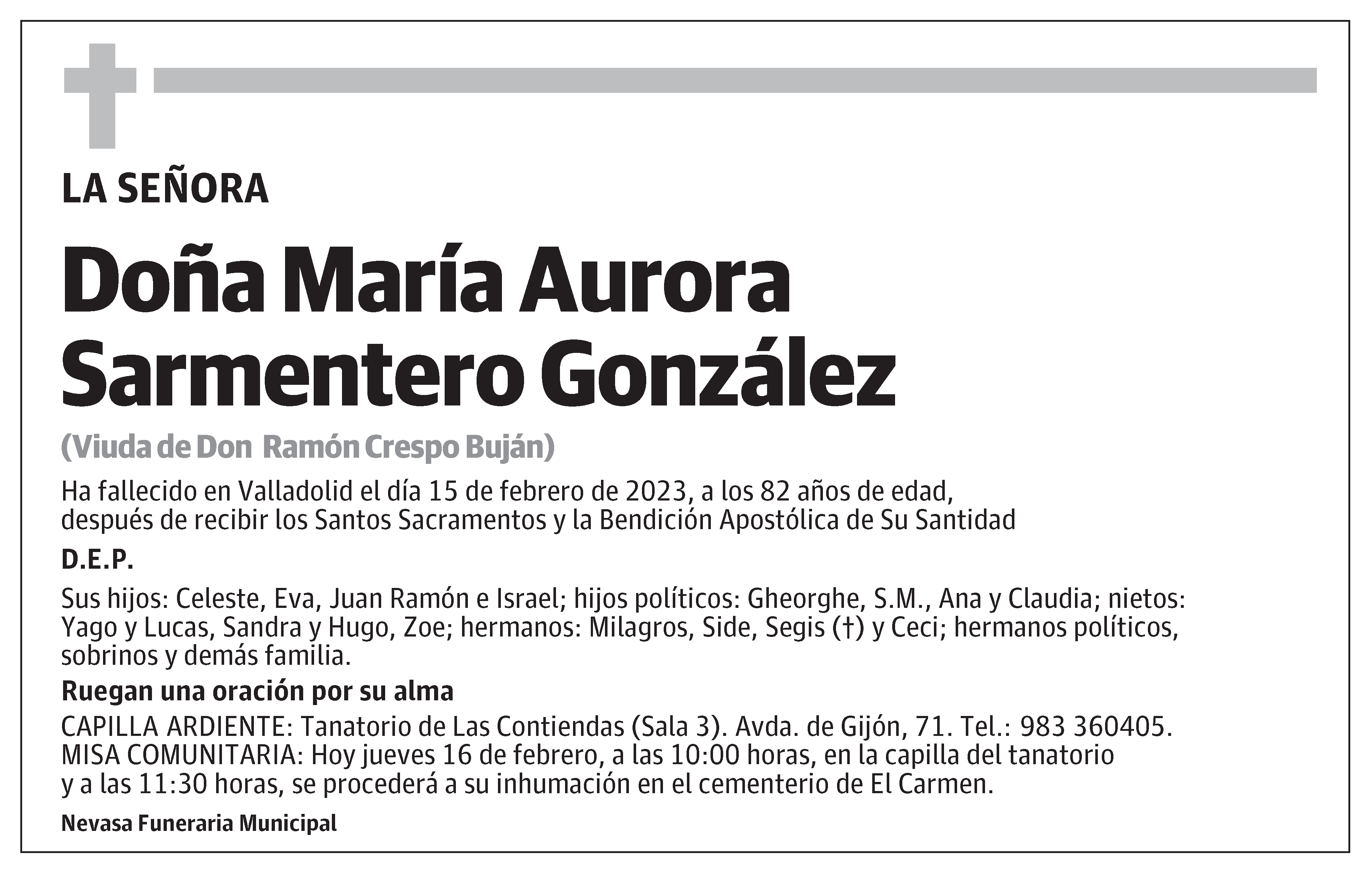 María Aurora Sarmentero González