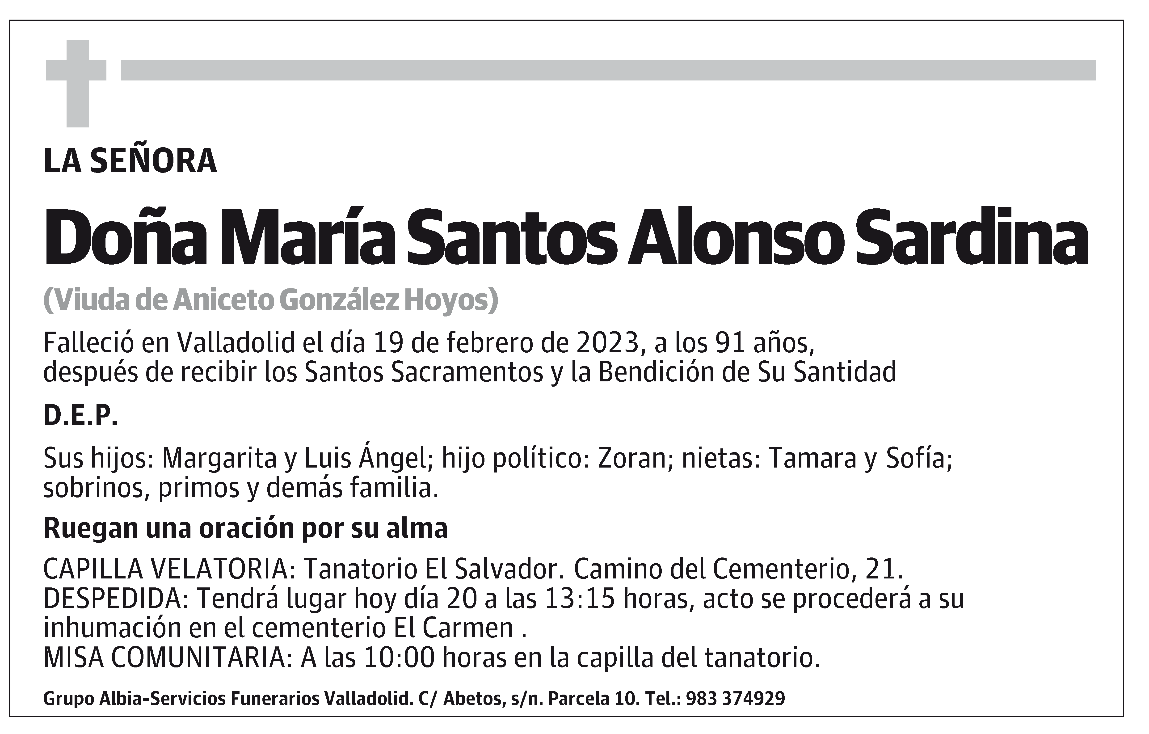 María Santos Alonso Sardina
