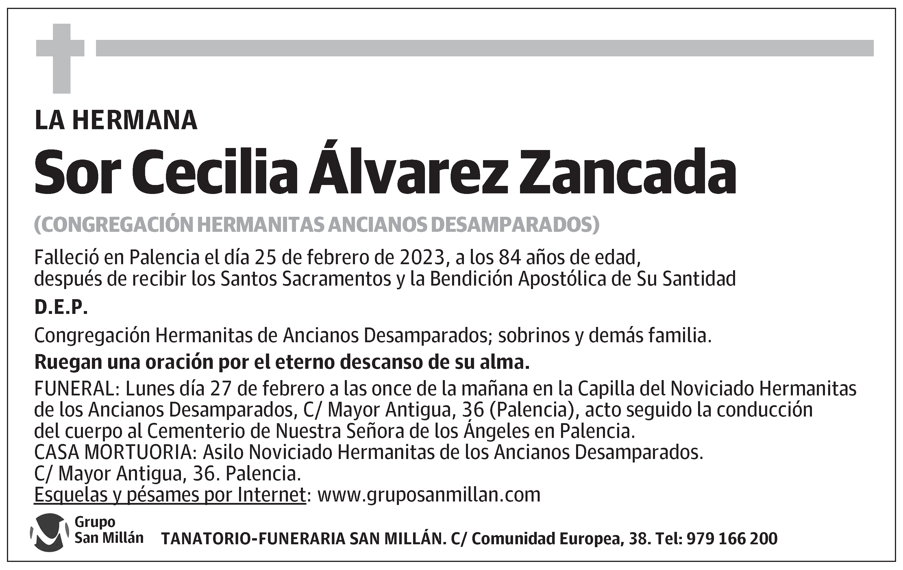 Sor Cecilia Álvarez Zancada