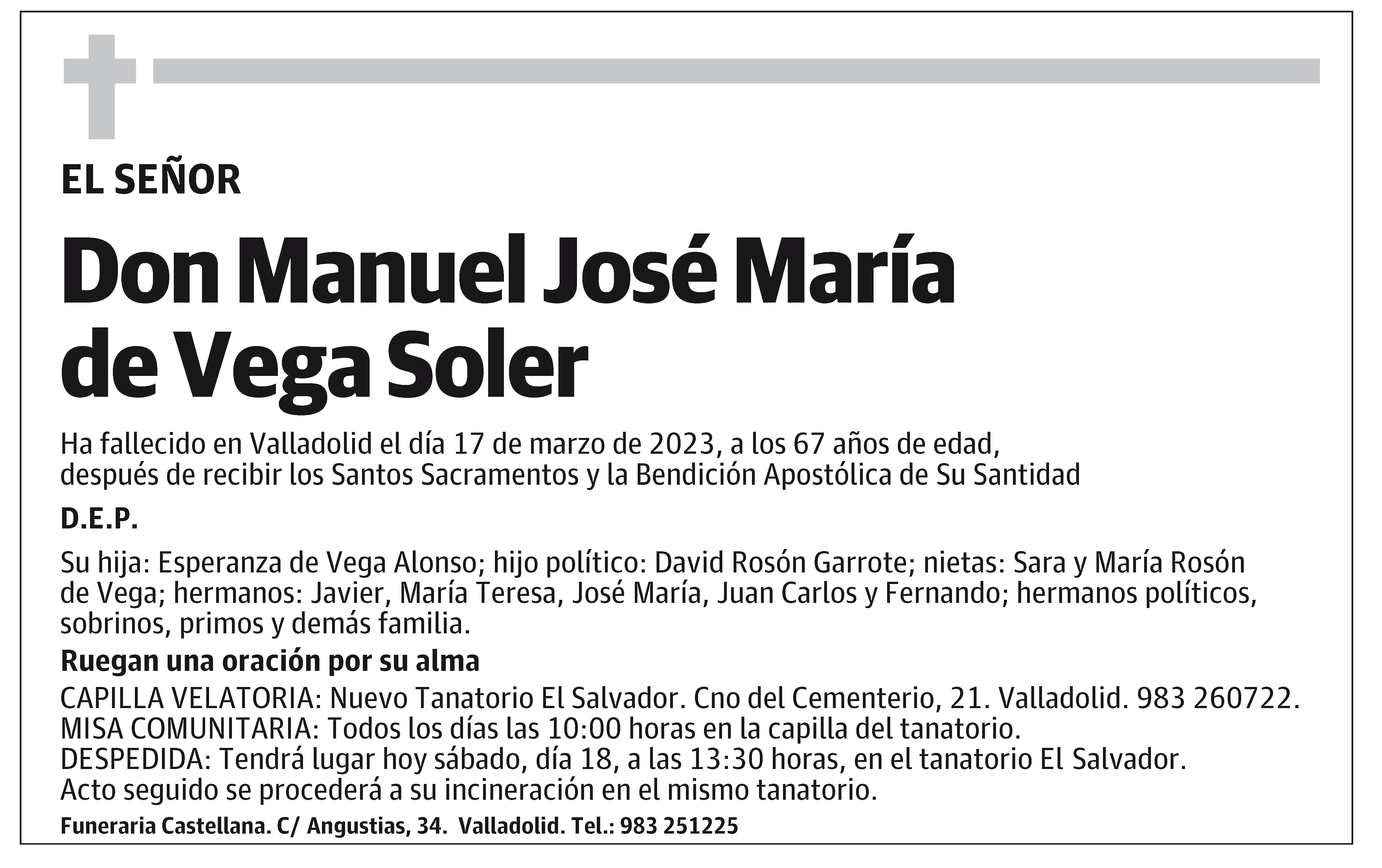 Manuel José María de Vega Soler