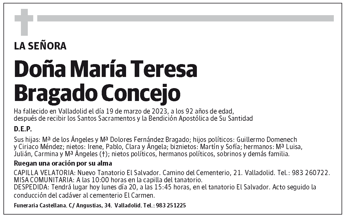 María Teresa Bragado Concejo