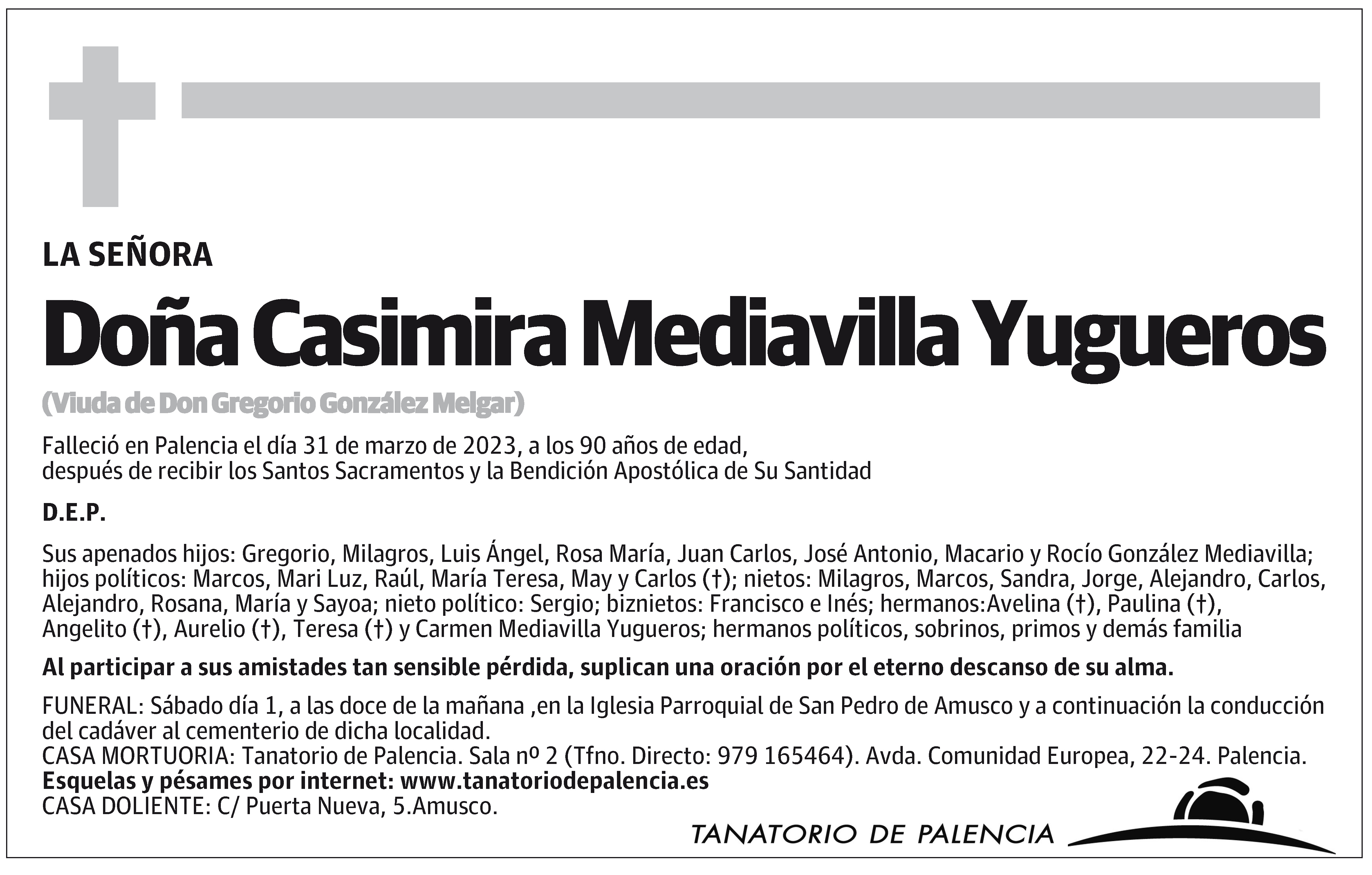 Casimira Mediavilla Yugueros