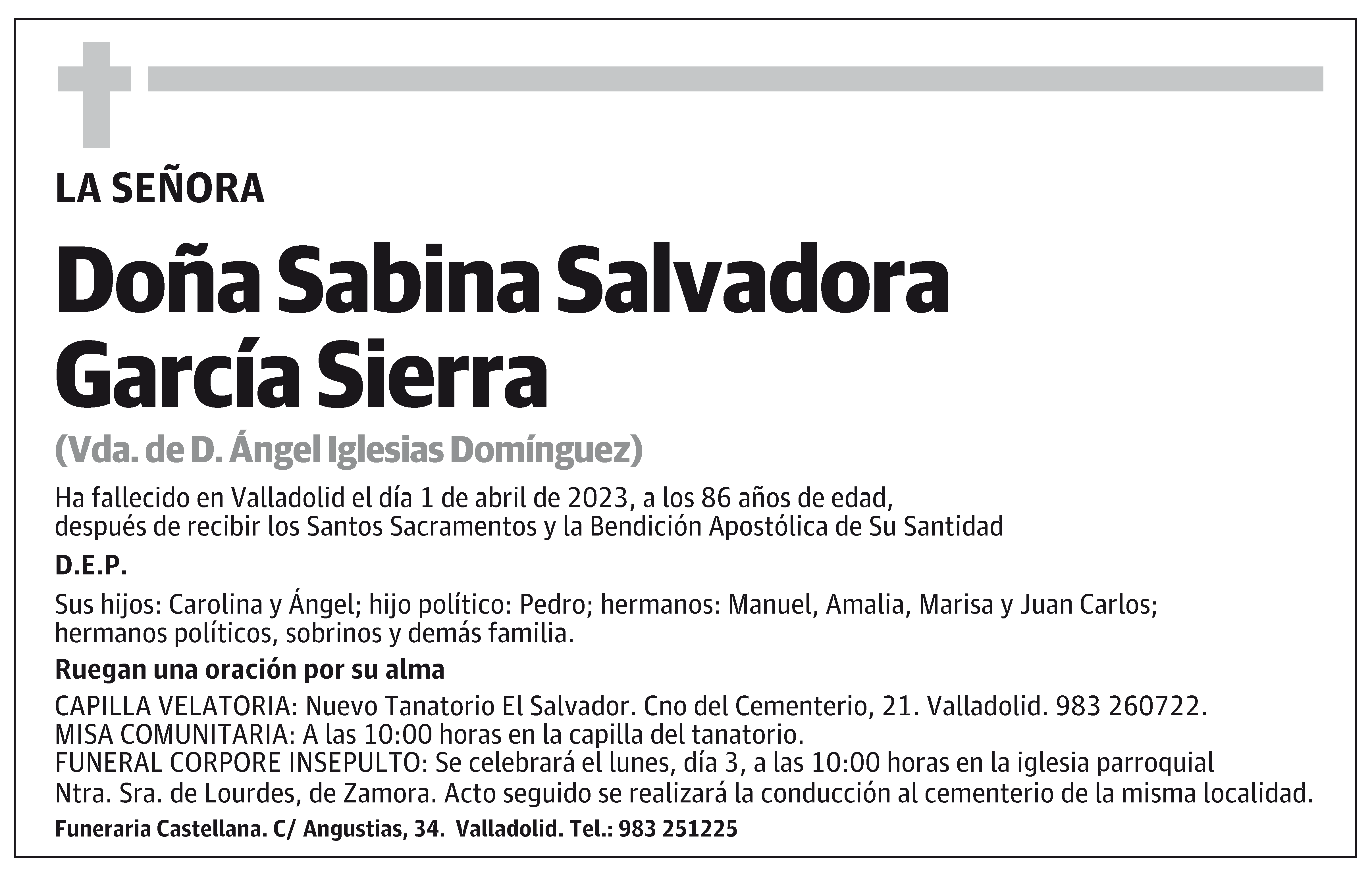 Sabina Salvadora García Sierra