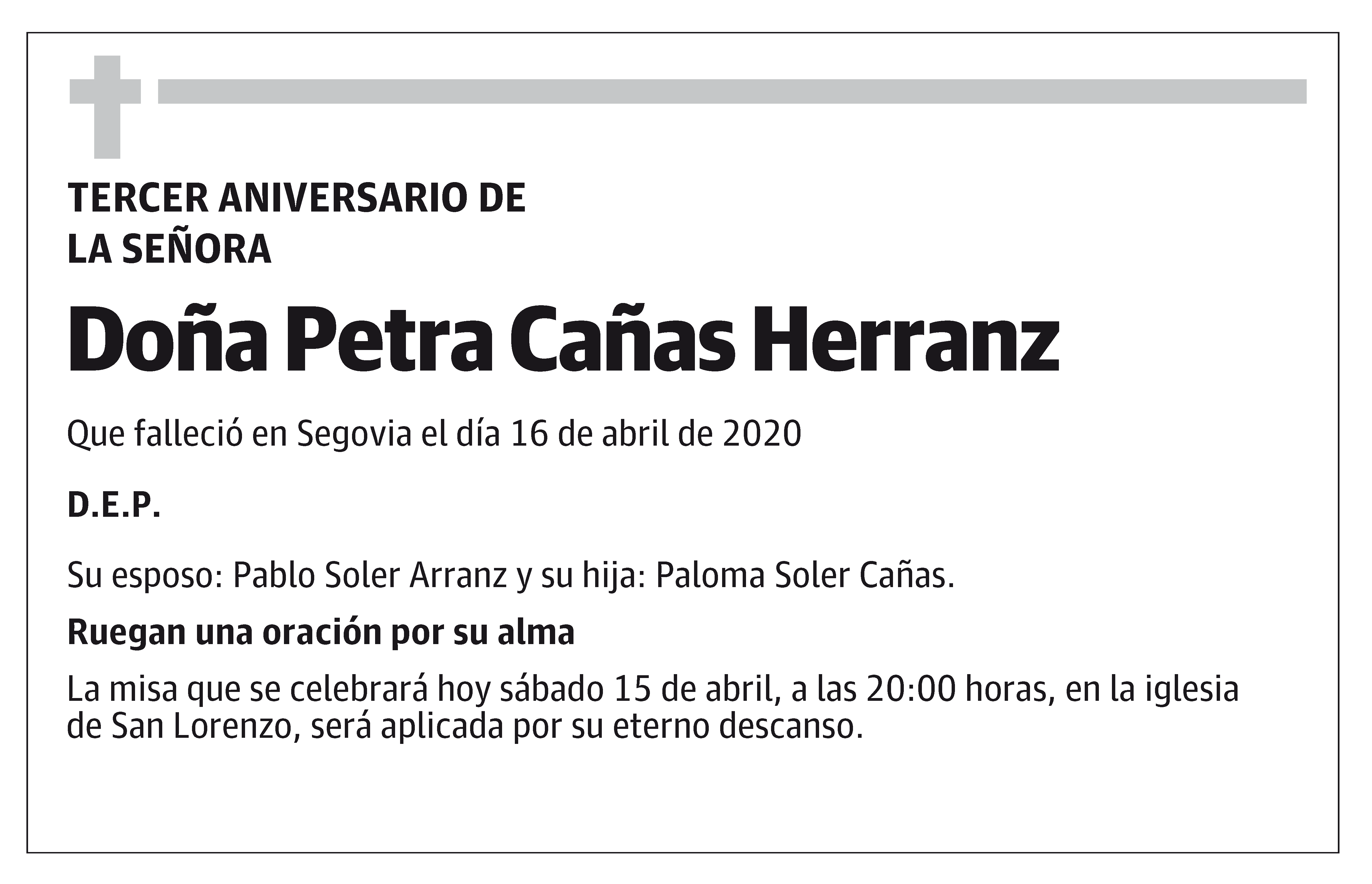 Doña Petra Cañas Herranz