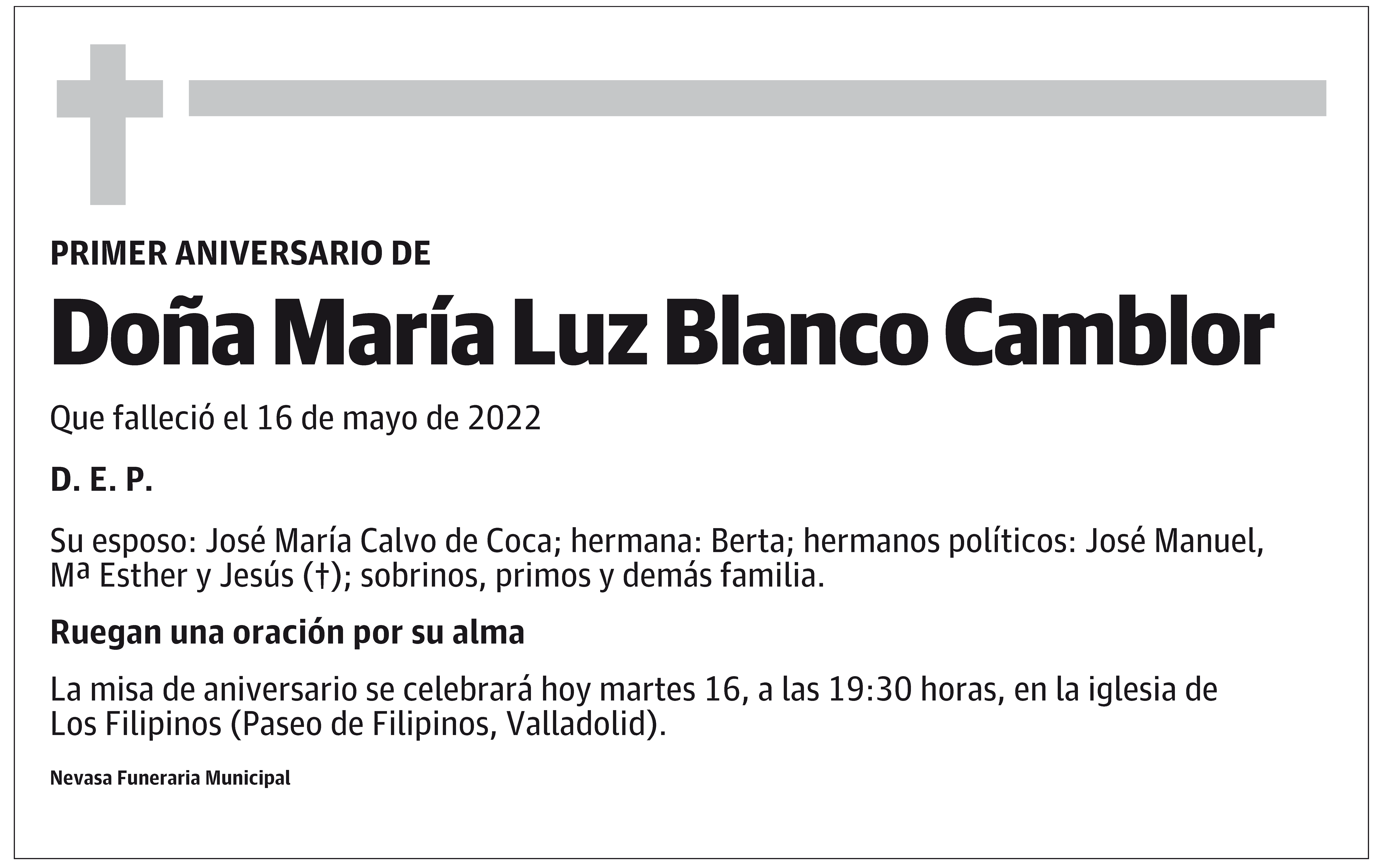 Doña María Luz Blanco Camblor