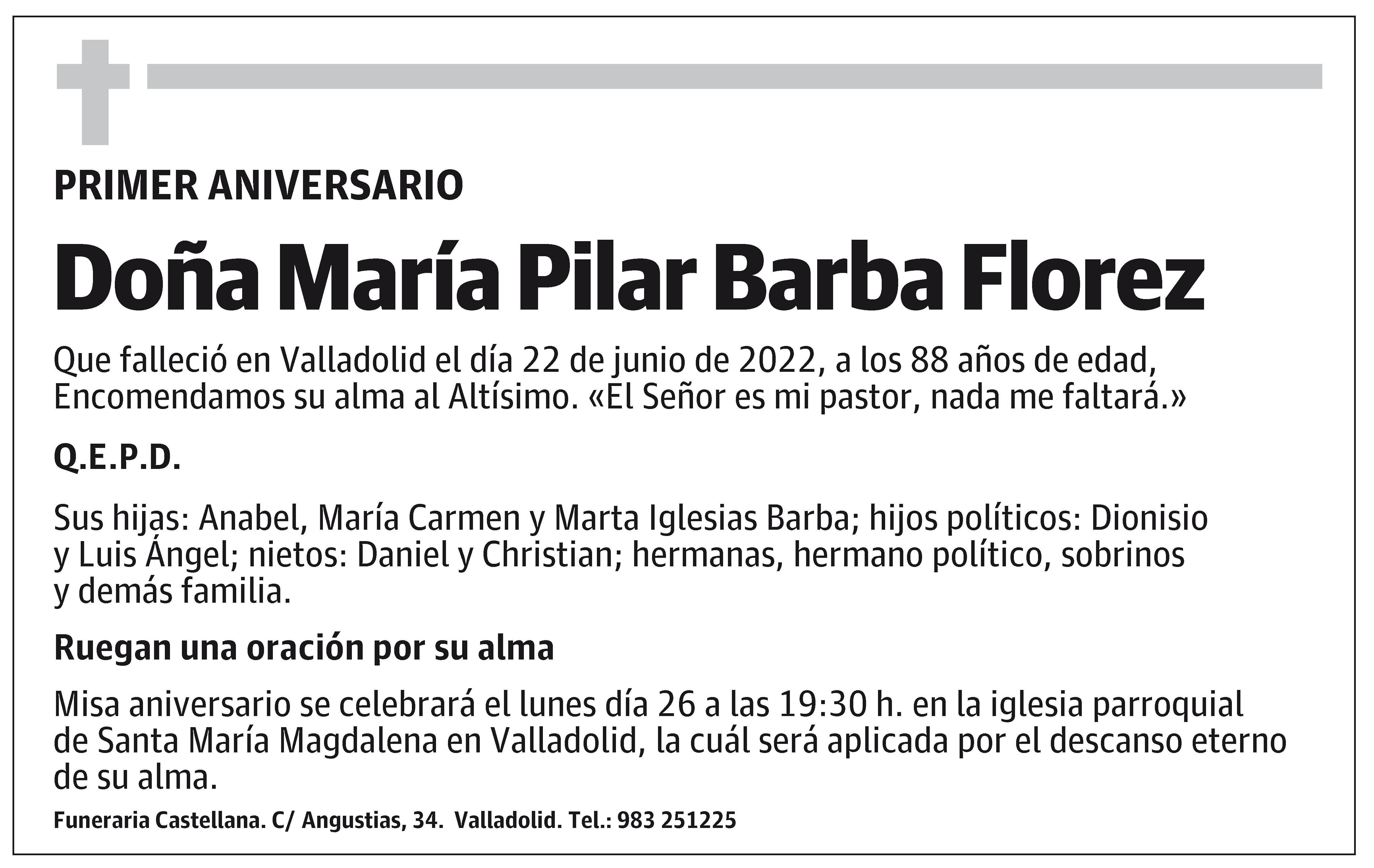 Doña María Pilar Barba Florez