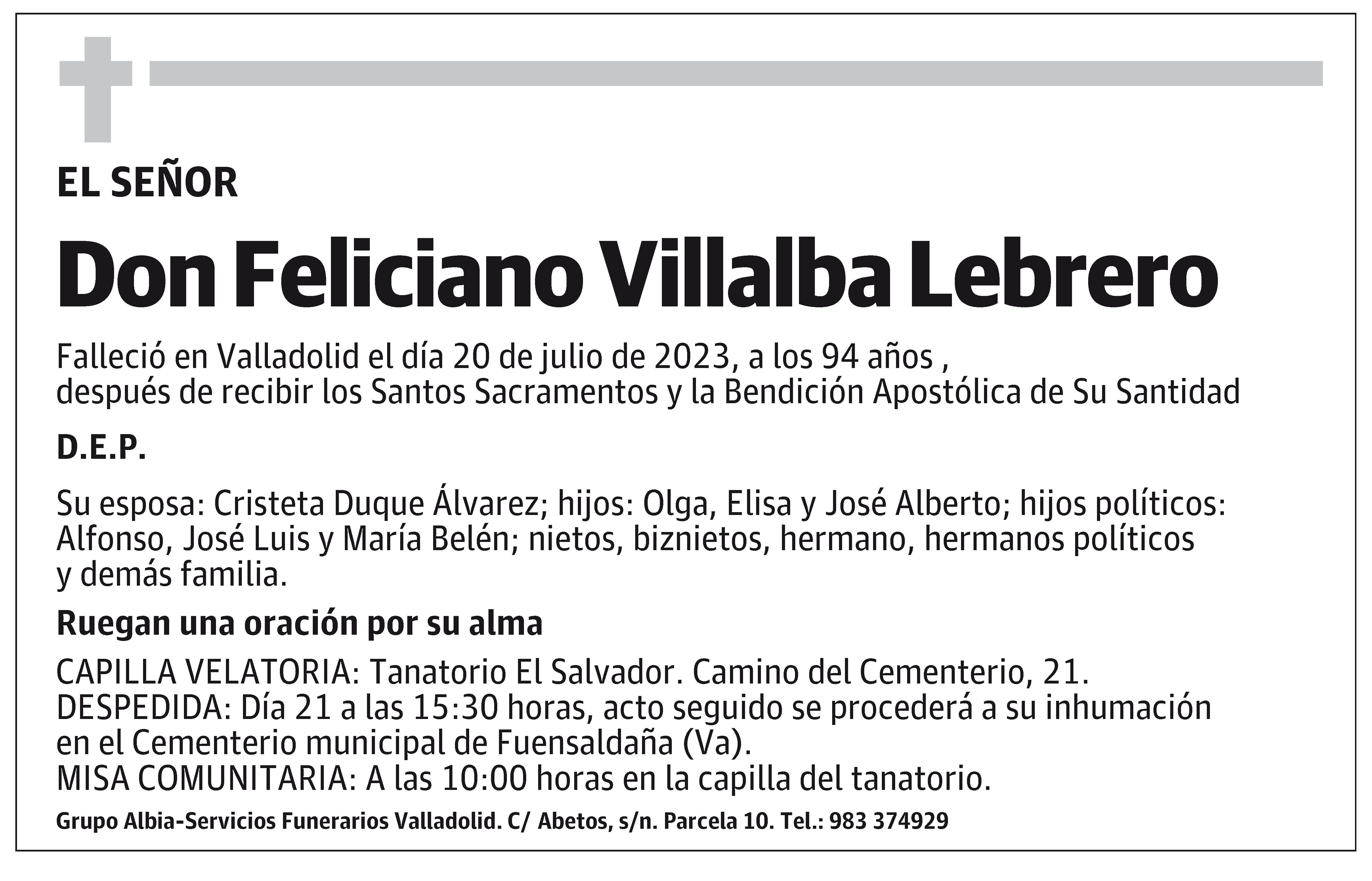 Feliciano Villalba Lebrero