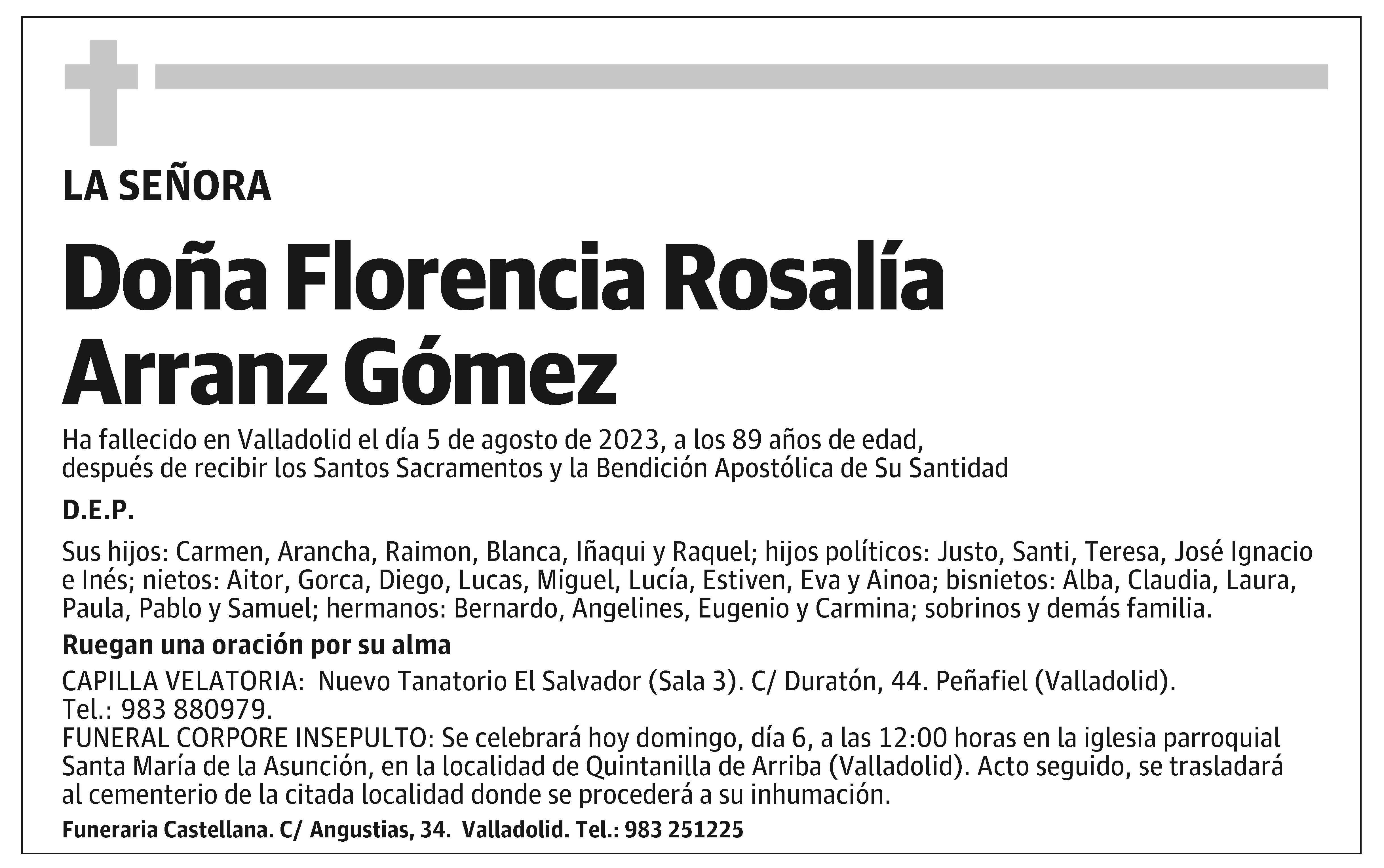 Florencia Rosalía Arranz Gómez
