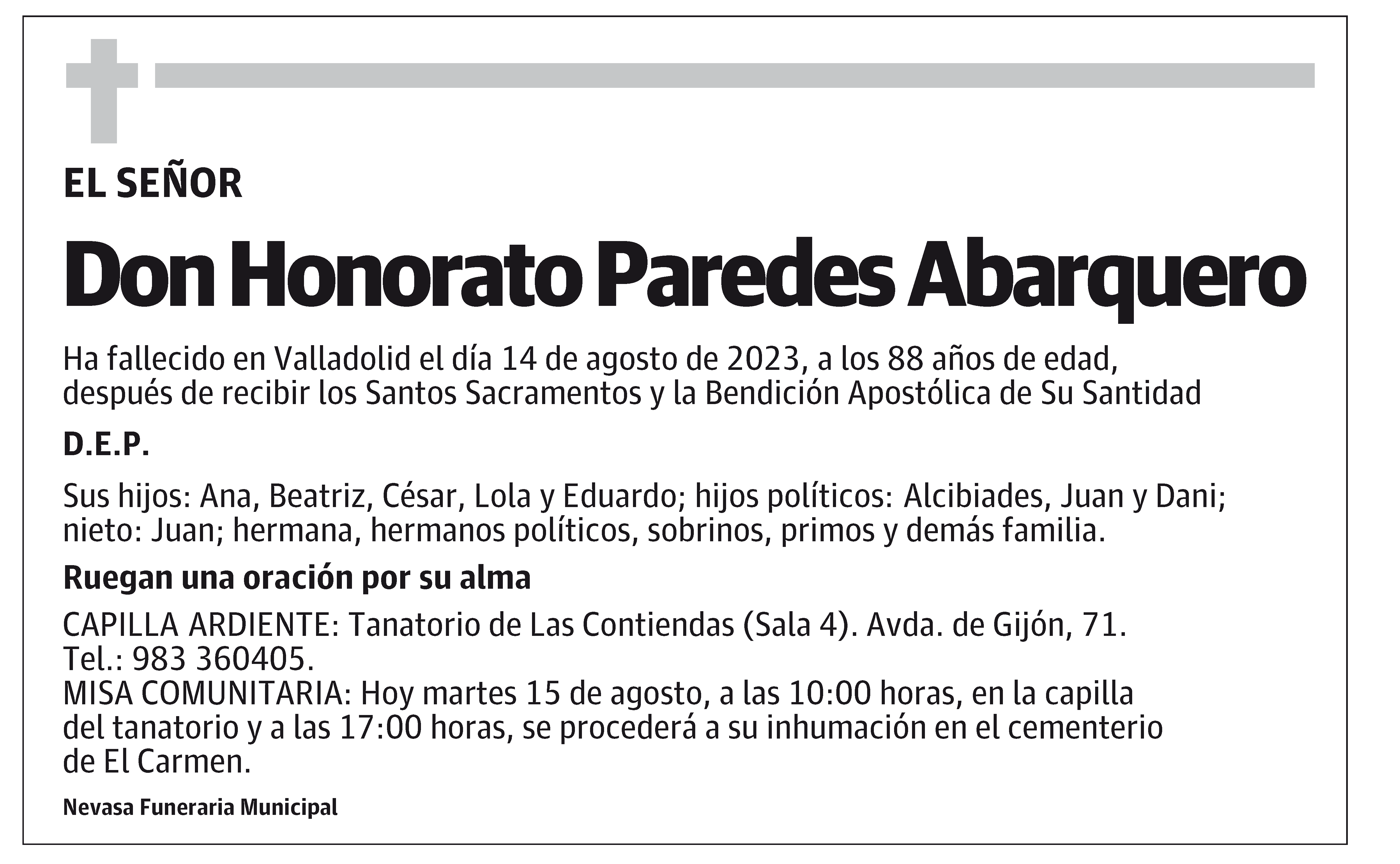 Honorato Paredes Abarquero