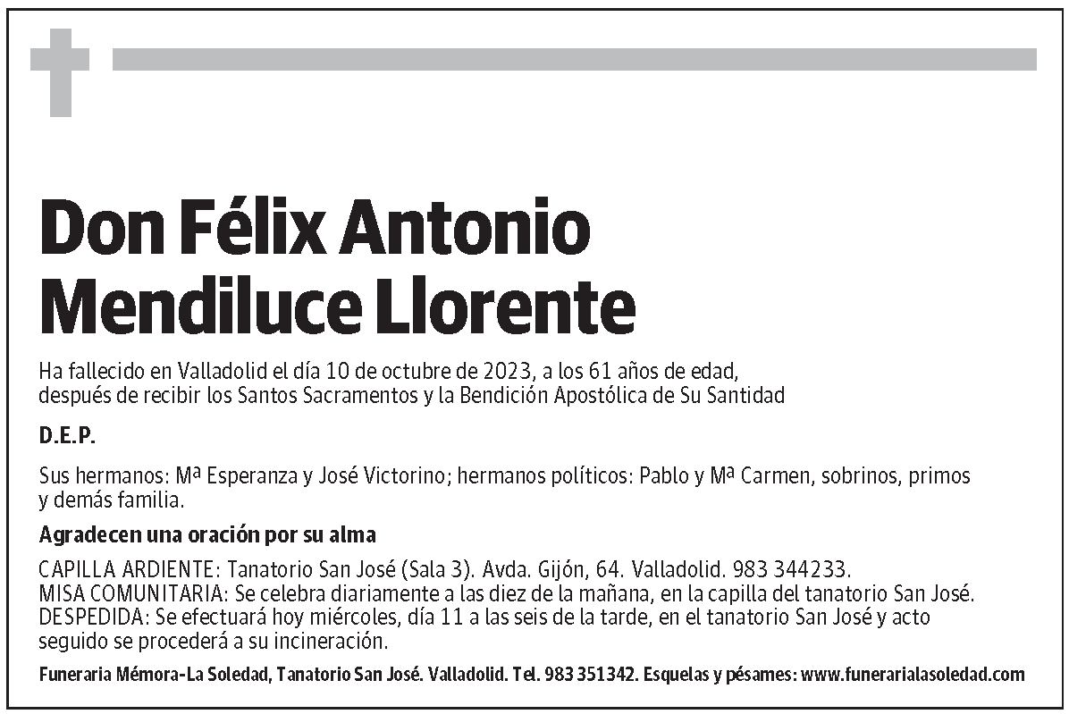 Félix Antonio Mendiluce Llorente