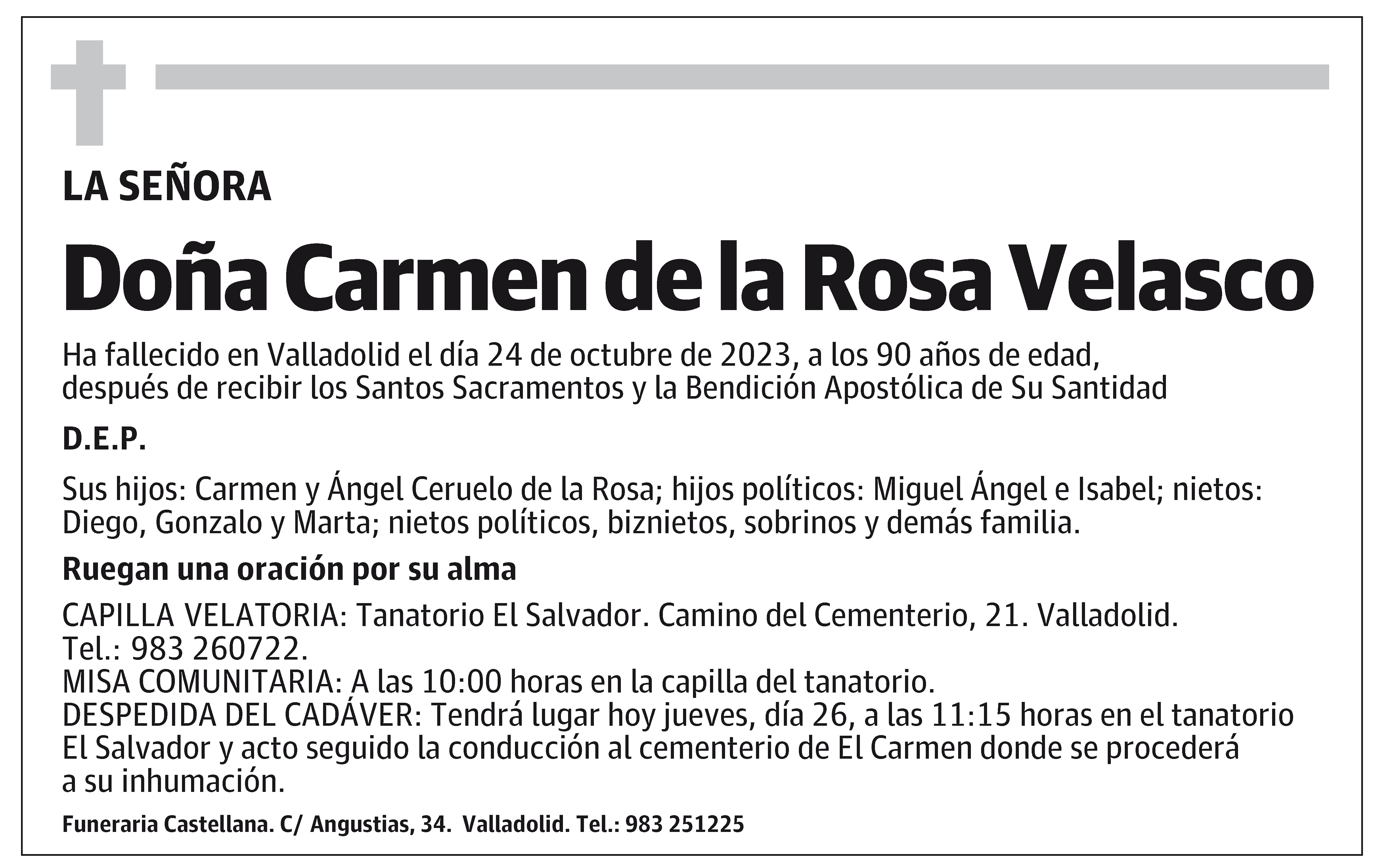 Carmen de la Rosa Velasco