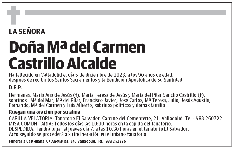 Mª del Carmen Castrillo Alcalde