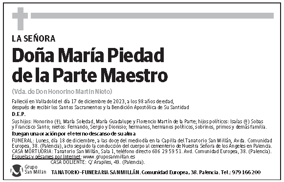 María Piedad de la Parte Maestro