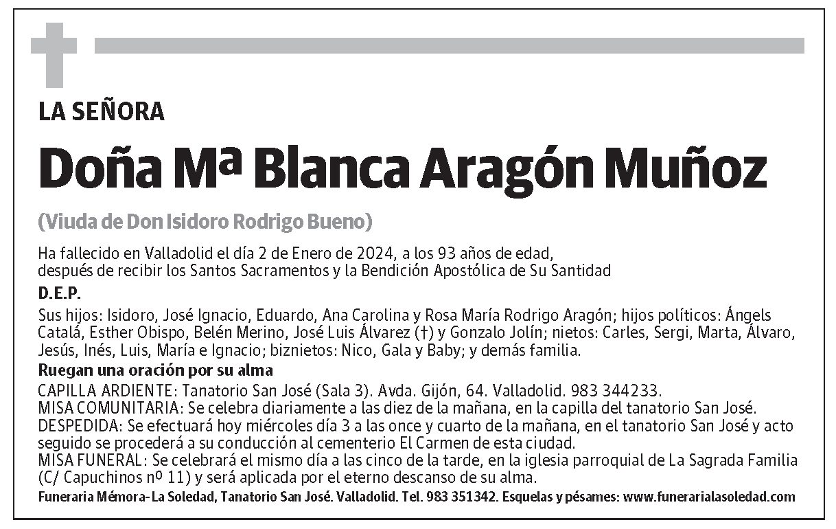 Mª Blanca Aragón Muñoz