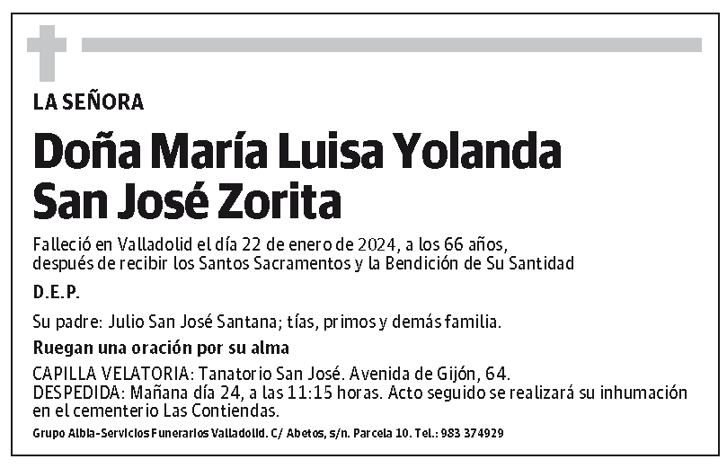 María Luisa Yolanda San José Zorita
