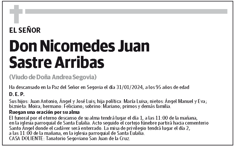 Nicomedes Juan Sastre Arribas