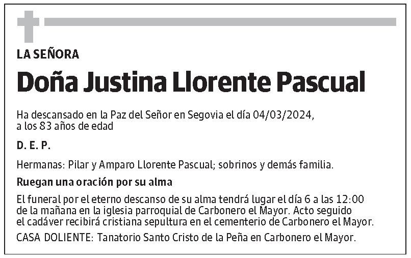 Justina Llorente Pascual