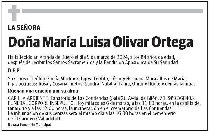 María Luisa Olivar Ortega