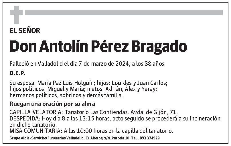 Antolín Pérez Bragado