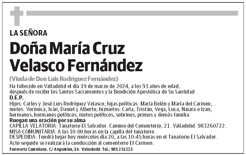 María Cruz Velasco Fernández