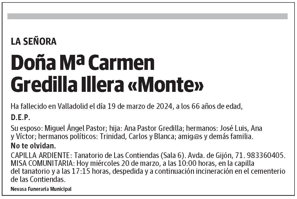 Mª Carmen Gredilla Illera