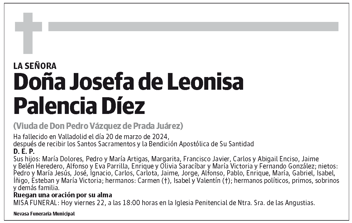 Josefa de Leonisa Palencia Díez