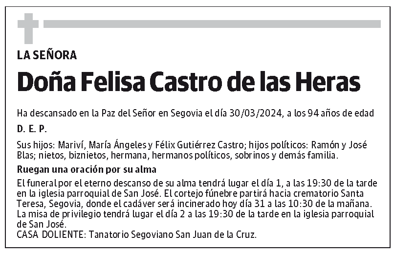 Felisa Castro de las Heras